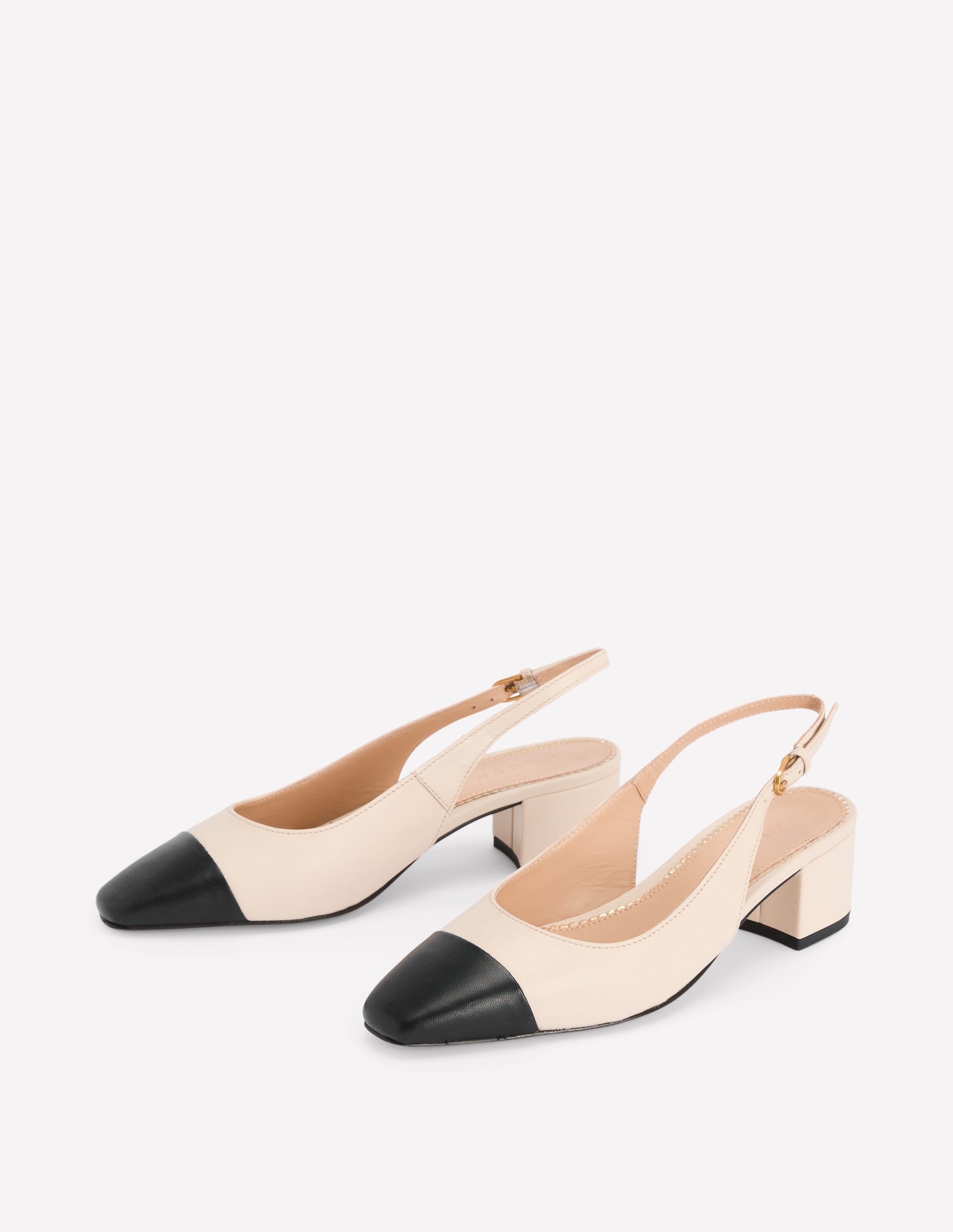 Ailsa Block Heel Slingbacks-Ecru - Image 3