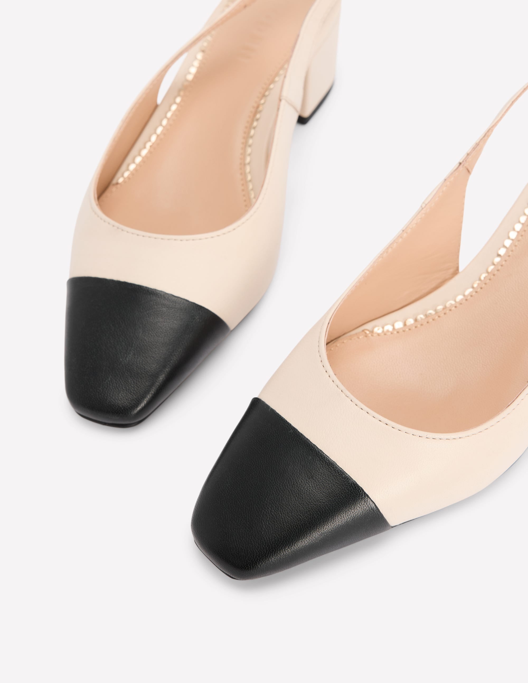 Ailsa Block Heel Slingbacks-Ecru - Image 4