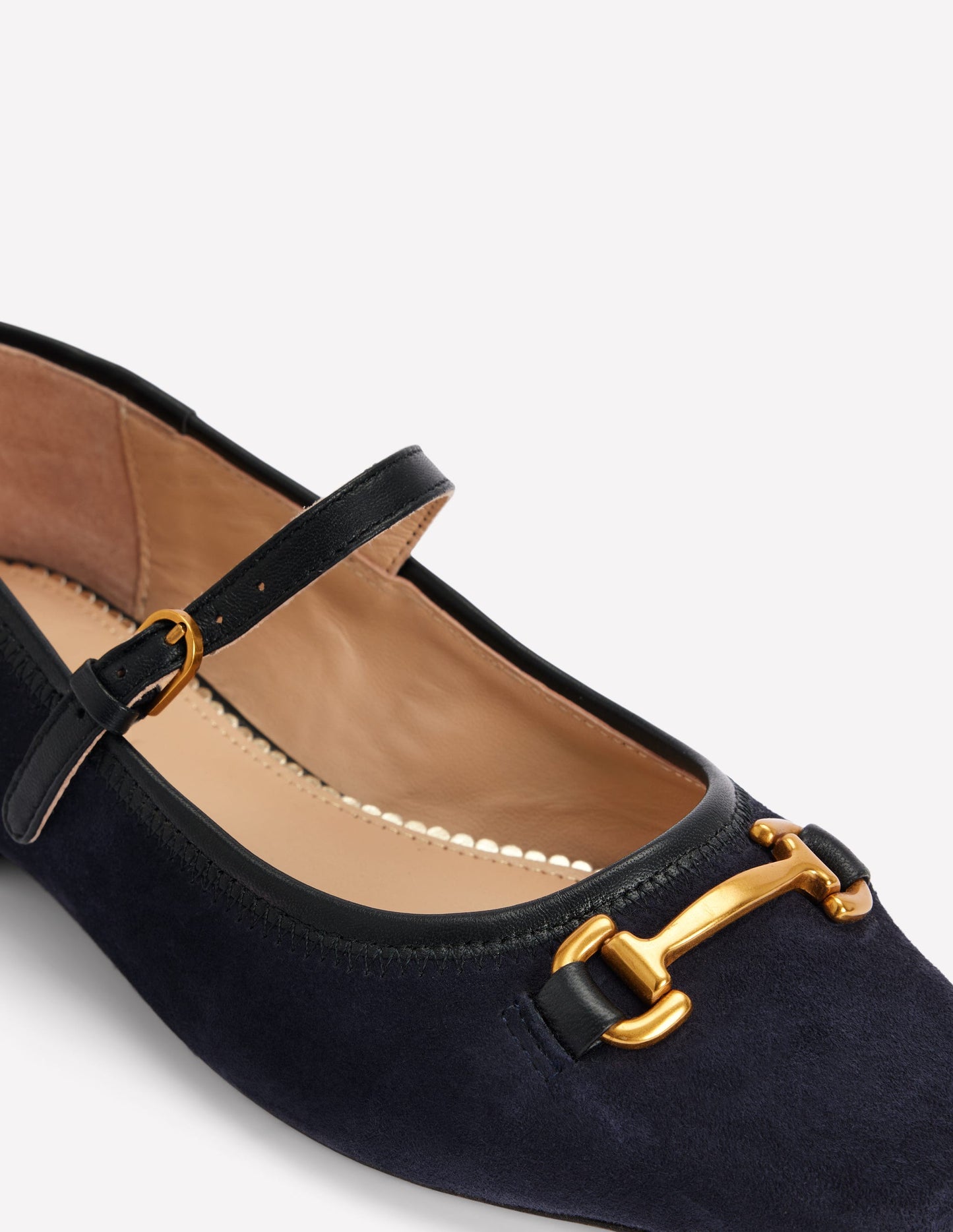 Iris Snaffle Mary Jane Flats-Dark Navy