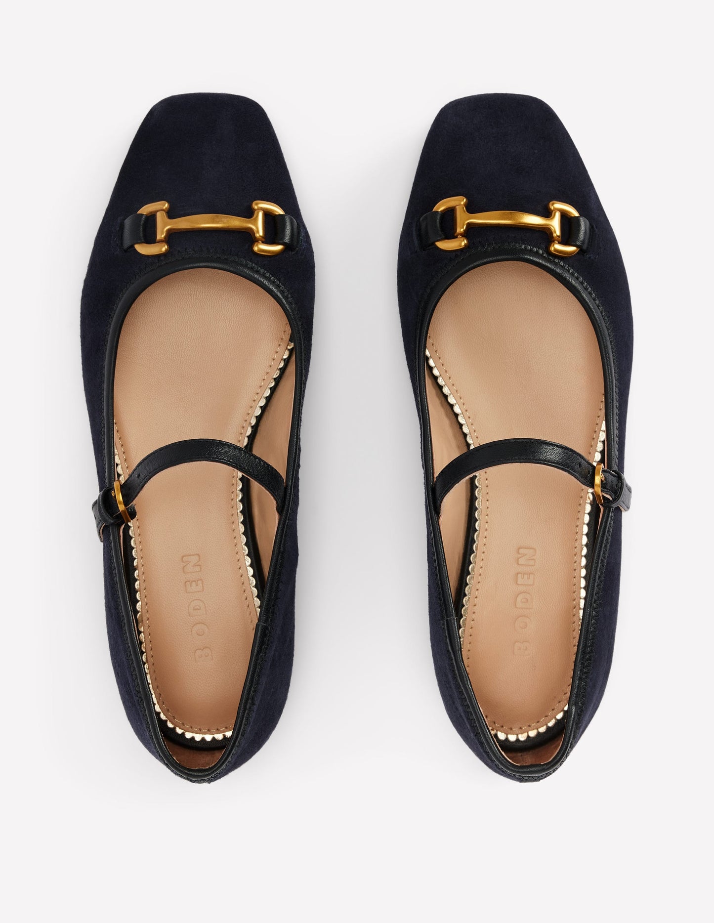 Iris Snaffle Mary Jane Flats-Dark Navy