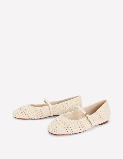 Crochet Mary Jane Flats-Ecru-4
