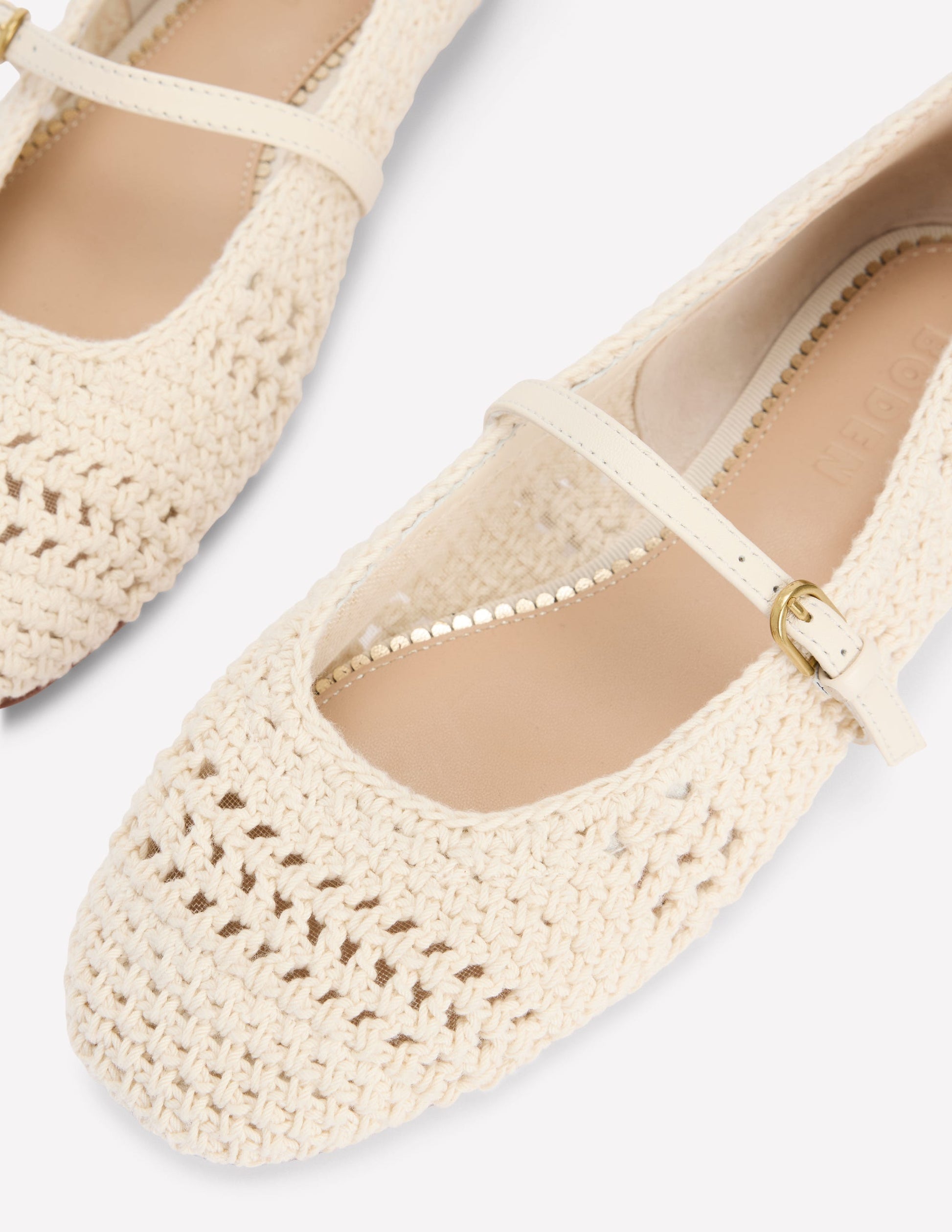 Crochet Mary Jane Flats-Ecru-5
