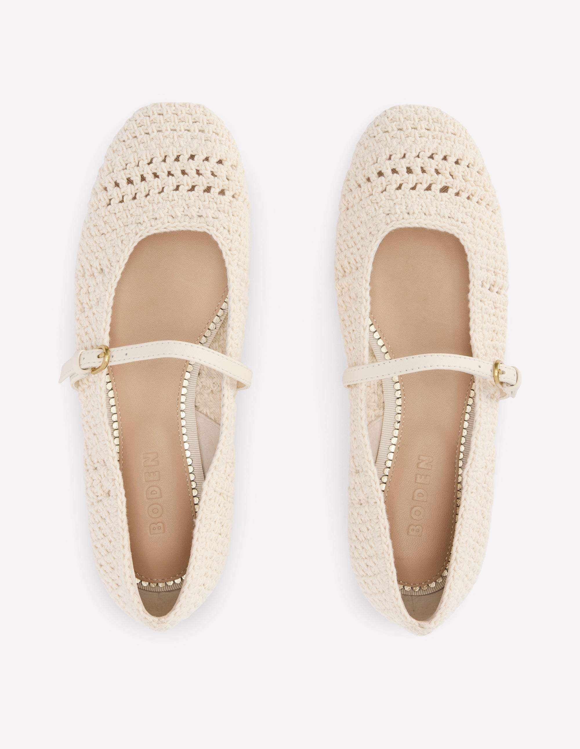Crochet Mary Jane Flats-Ecru - Image 6