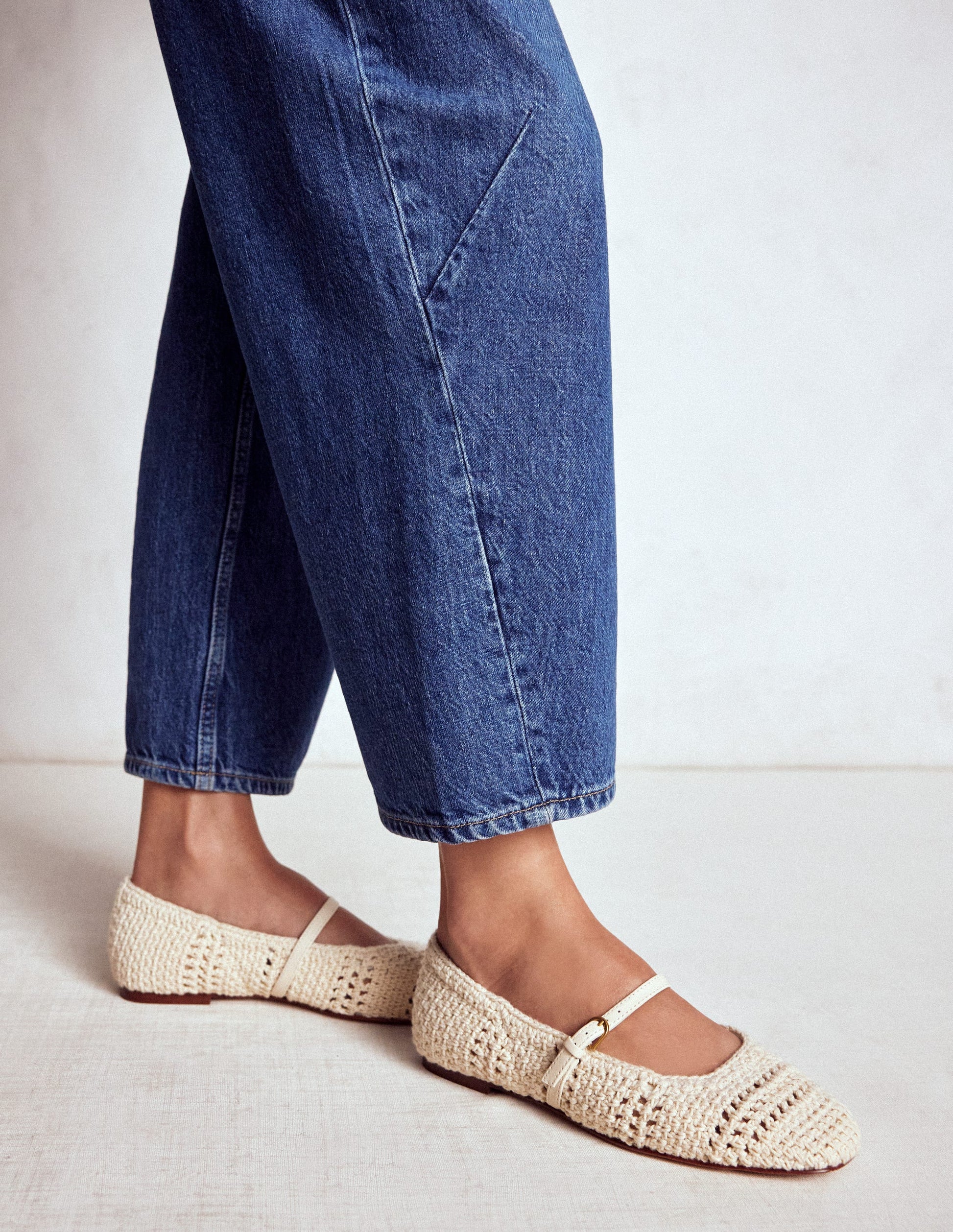 Crochet Mary Jane Flats-Ecru-3
