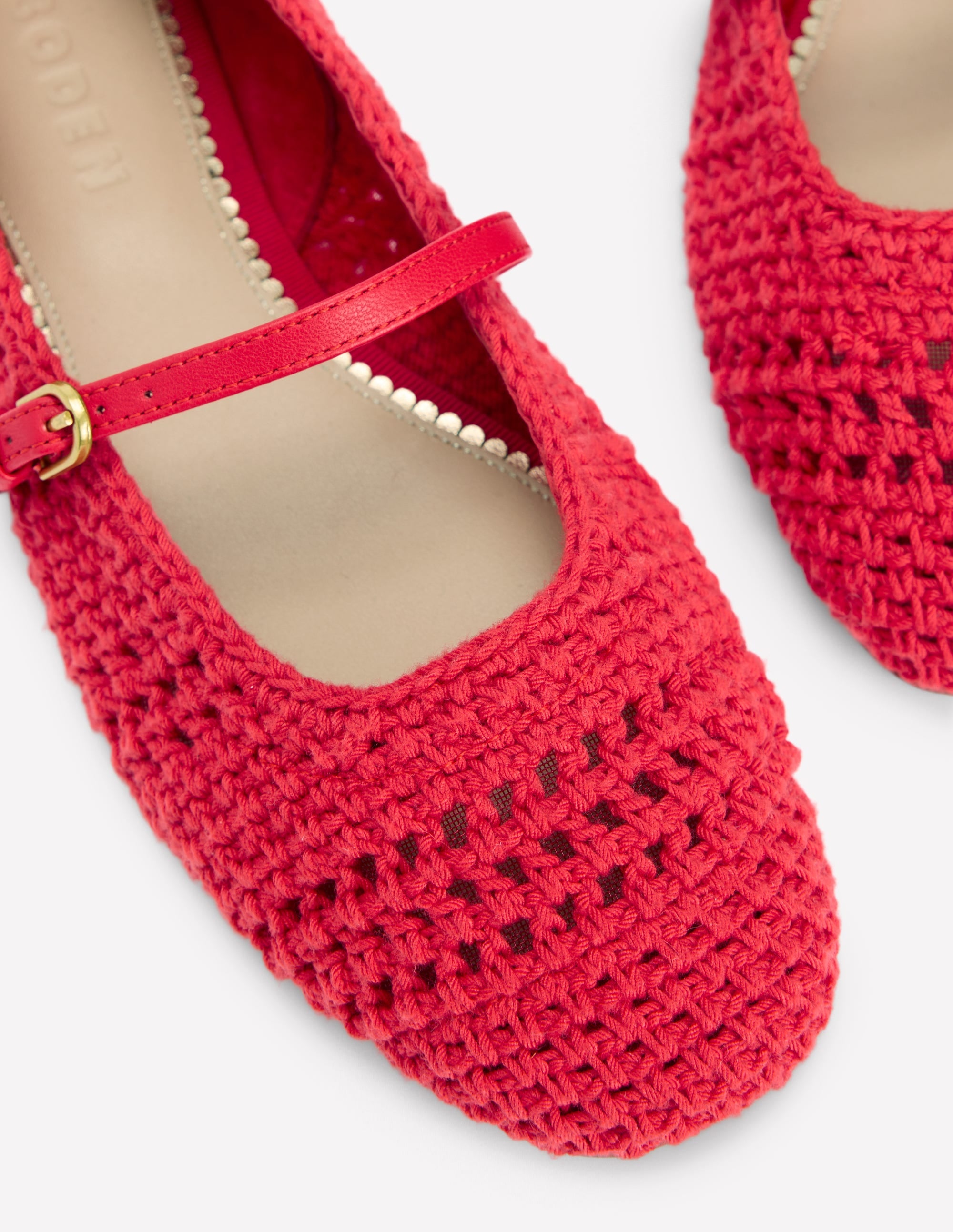 Crochet Mary Jane Flats-Post box Red - Image 4
