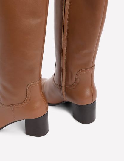 Skye Smart Knee Boots-Tan-4