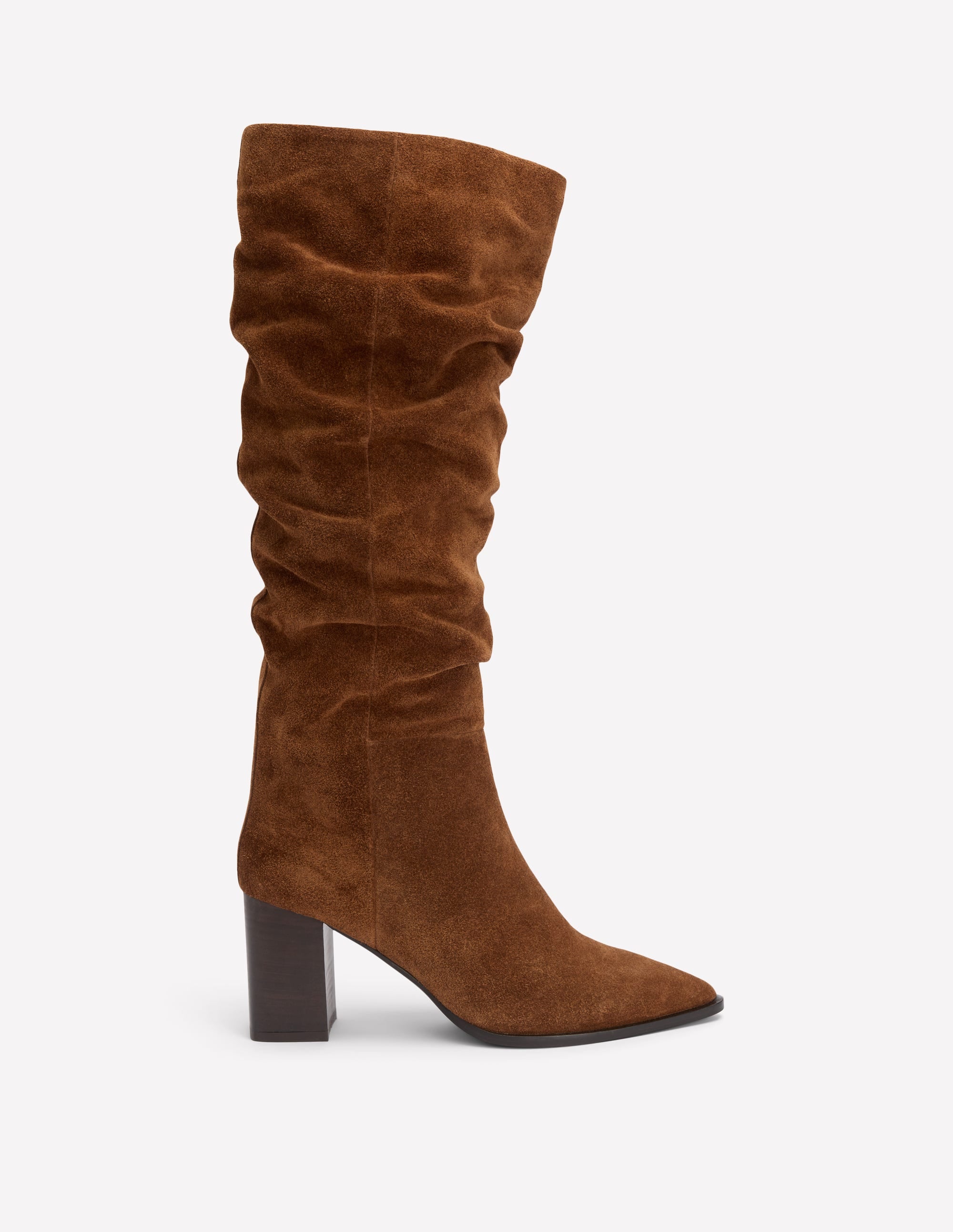 Vera Block Heel Point Boots-Tan - Image 1