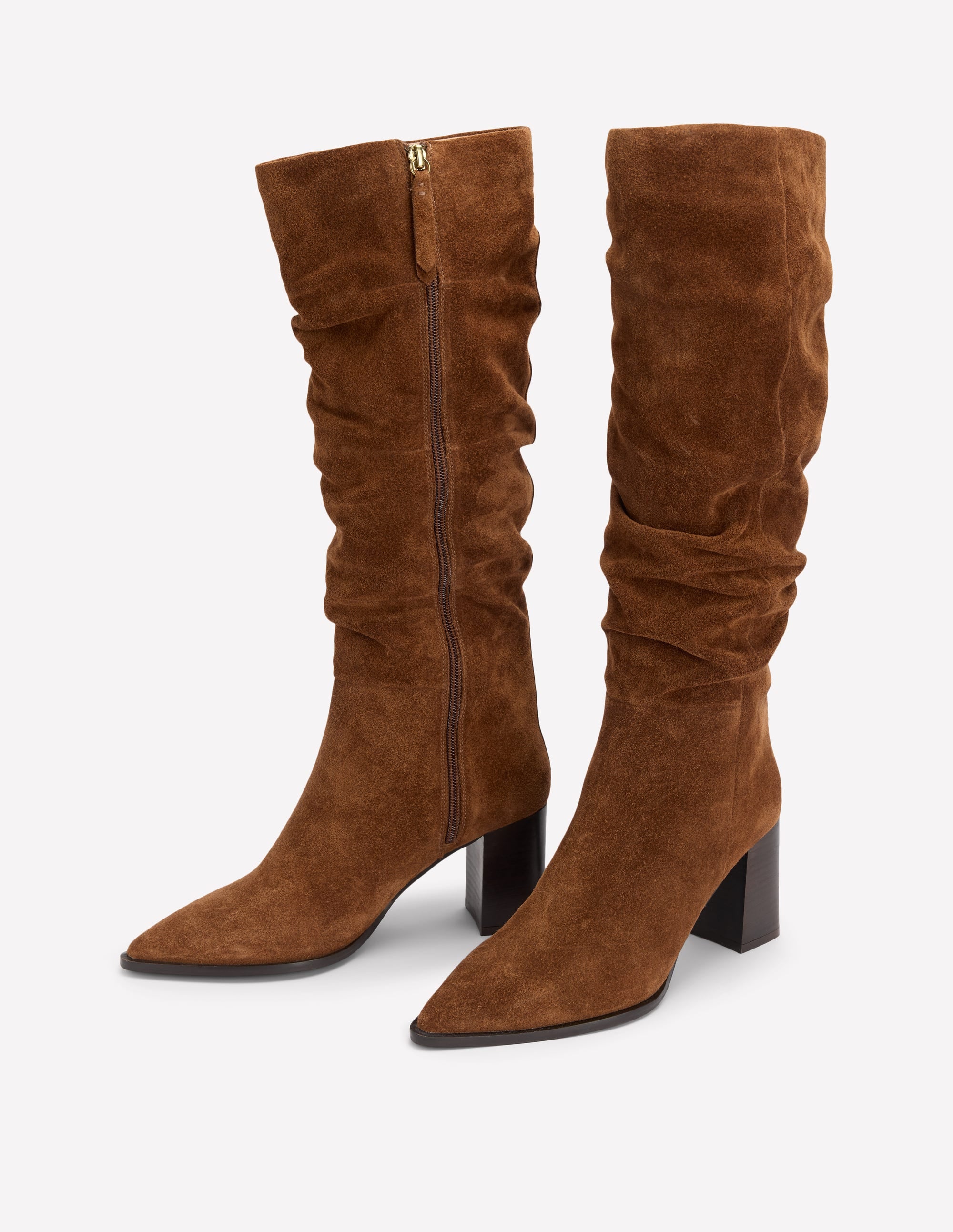 Vera Block Heel Point Boots-Tan - Image 3