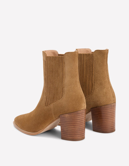 Point Casual Ankle Boots-Caramel-5