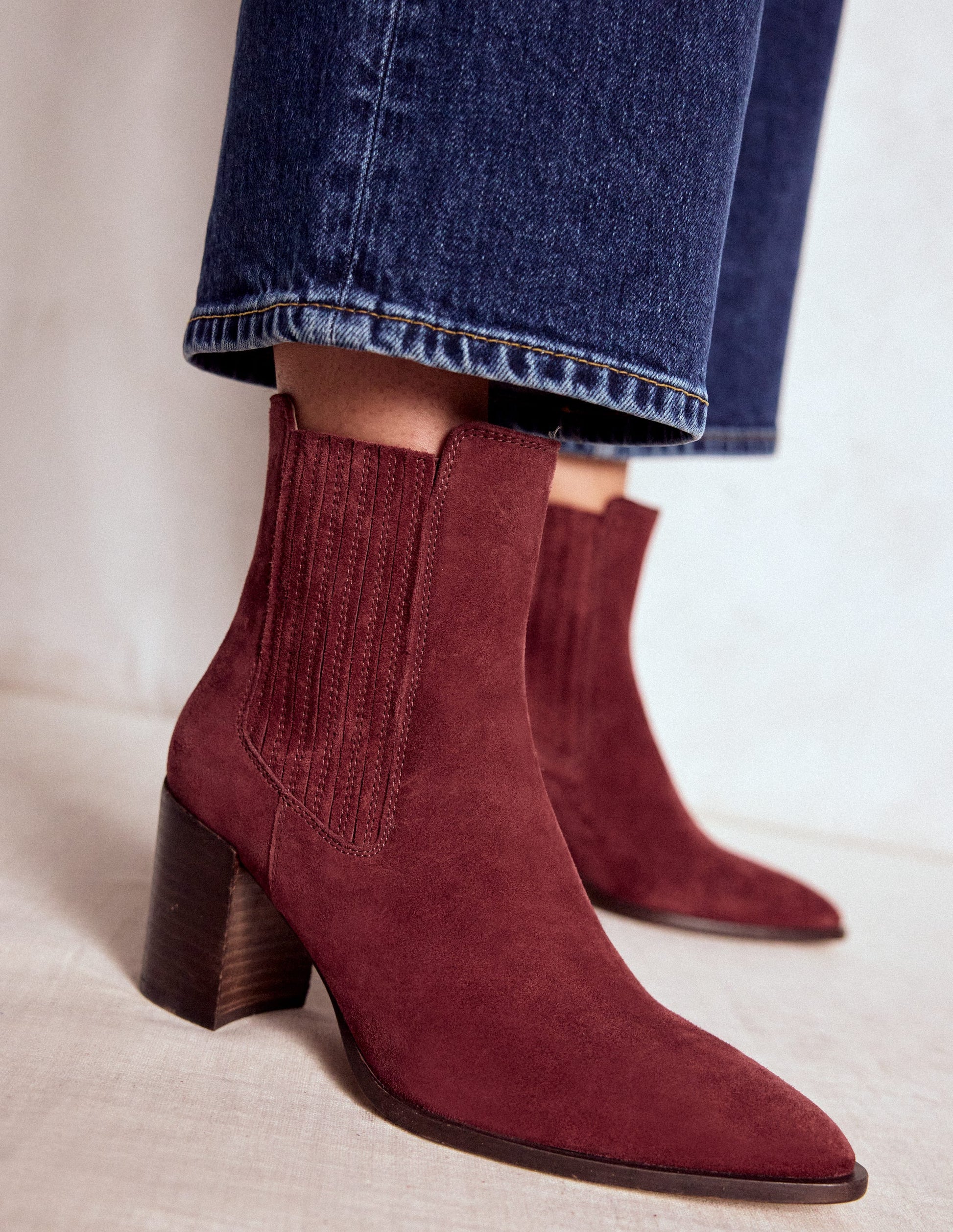 Point Casual Ankle Boots-Oxblood Boden UK - Main Image