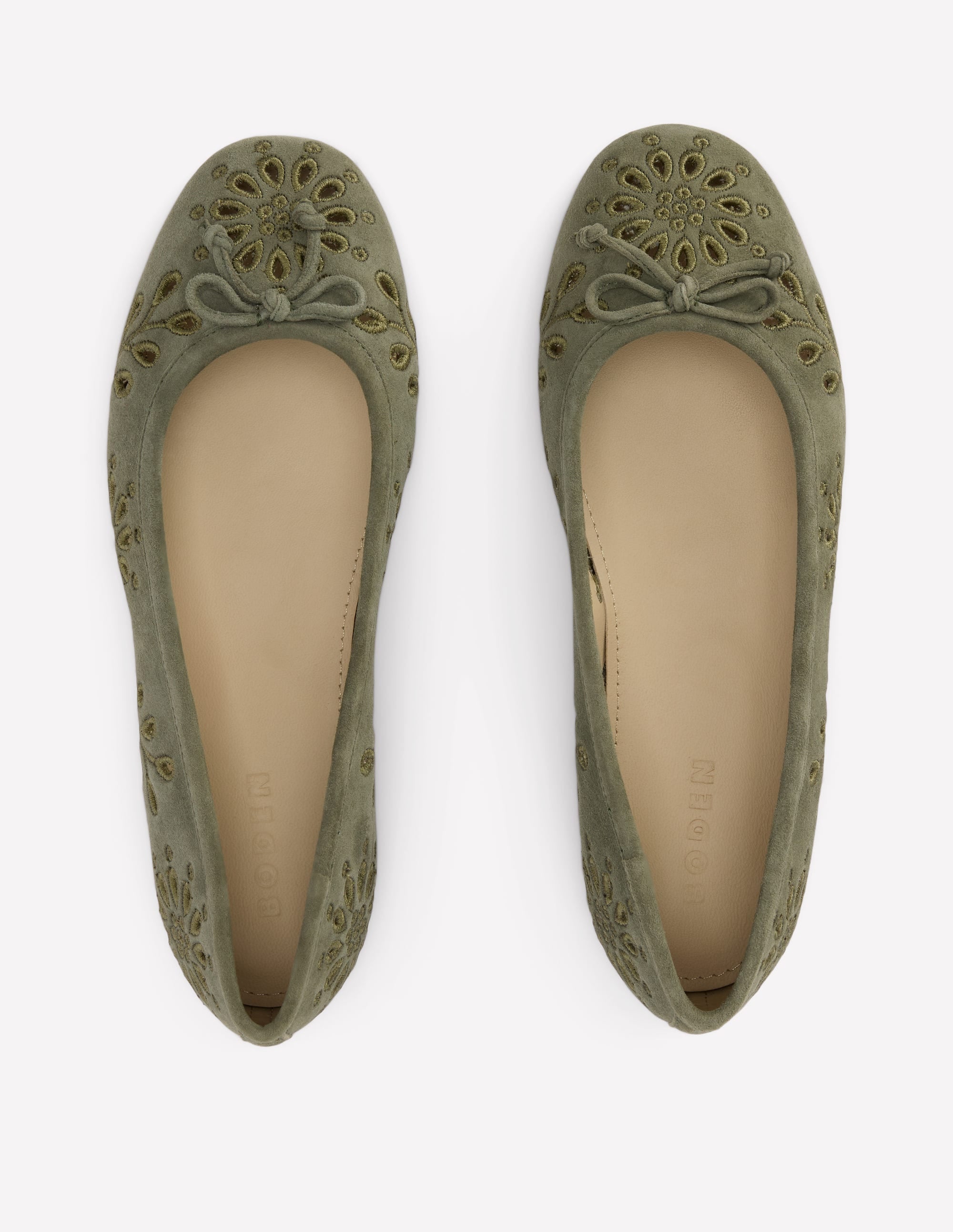 Cut Out Ballet Flats-Deep Olive - Image 5
