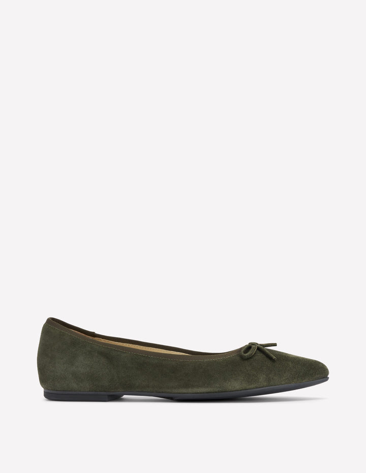 Point Flexi Sole Flats-Dark Moss
