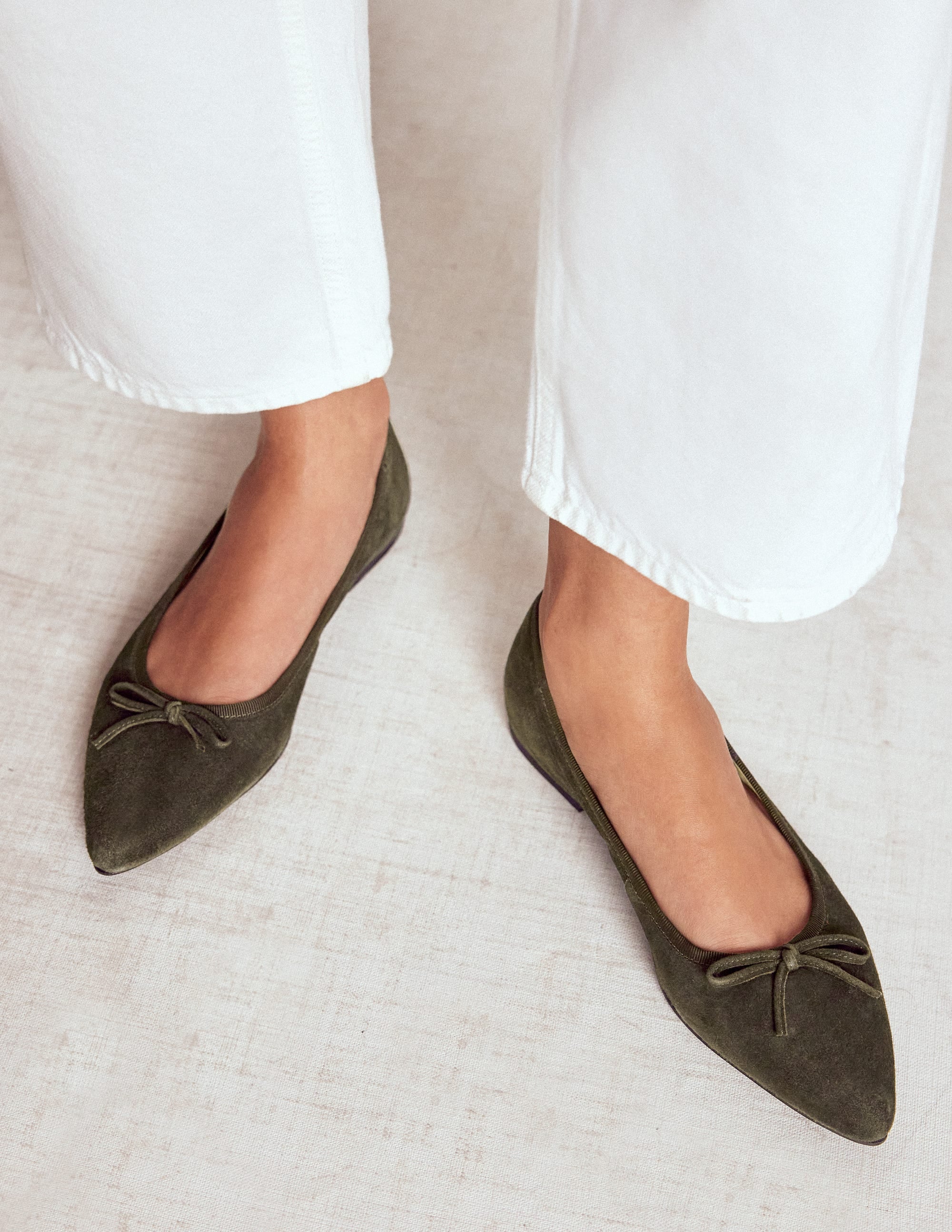 Point Flexi Sole Flats-Dark Moss - Image 2