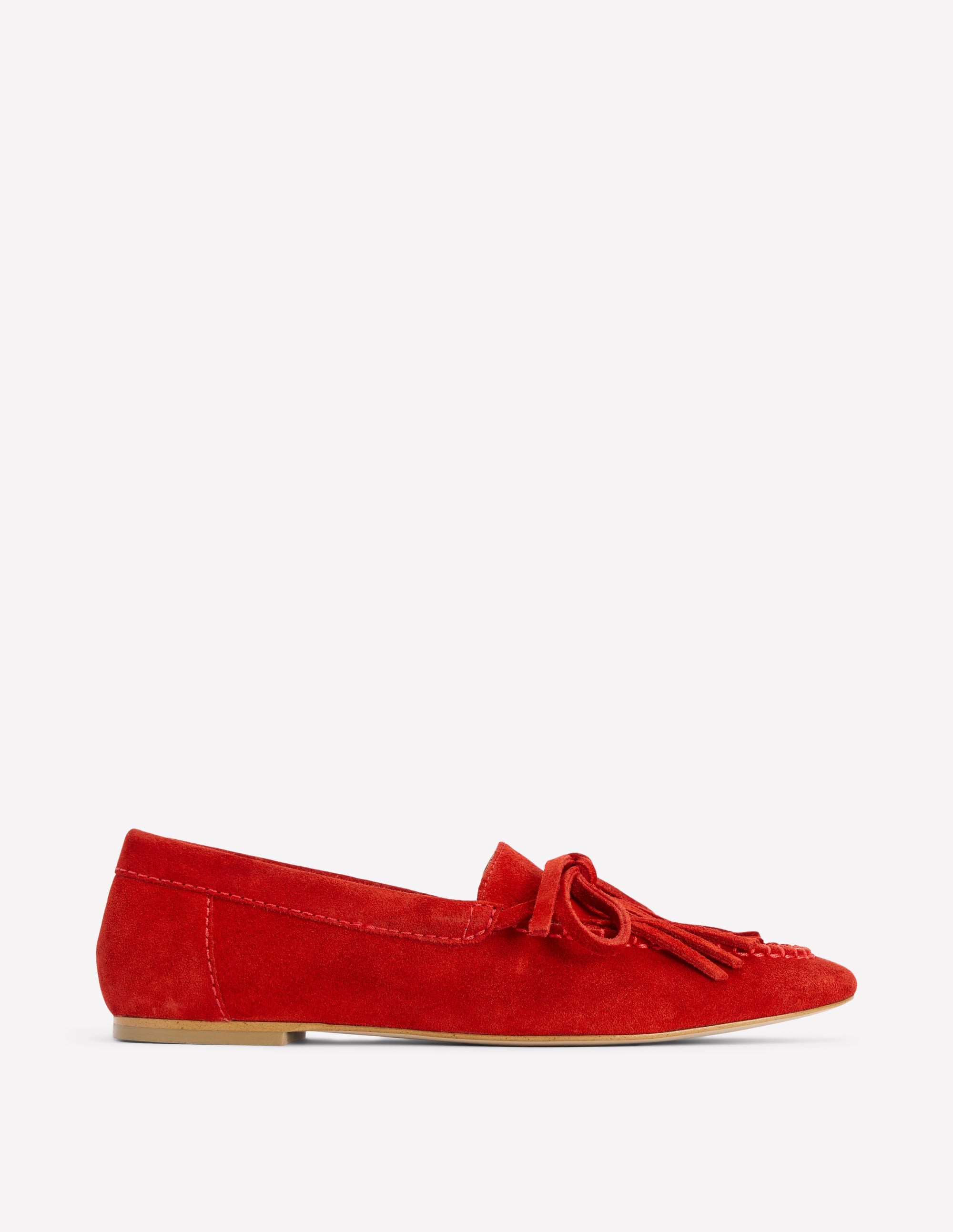 Soft Tassel Deck Shoes-Post Box Red - Image 1