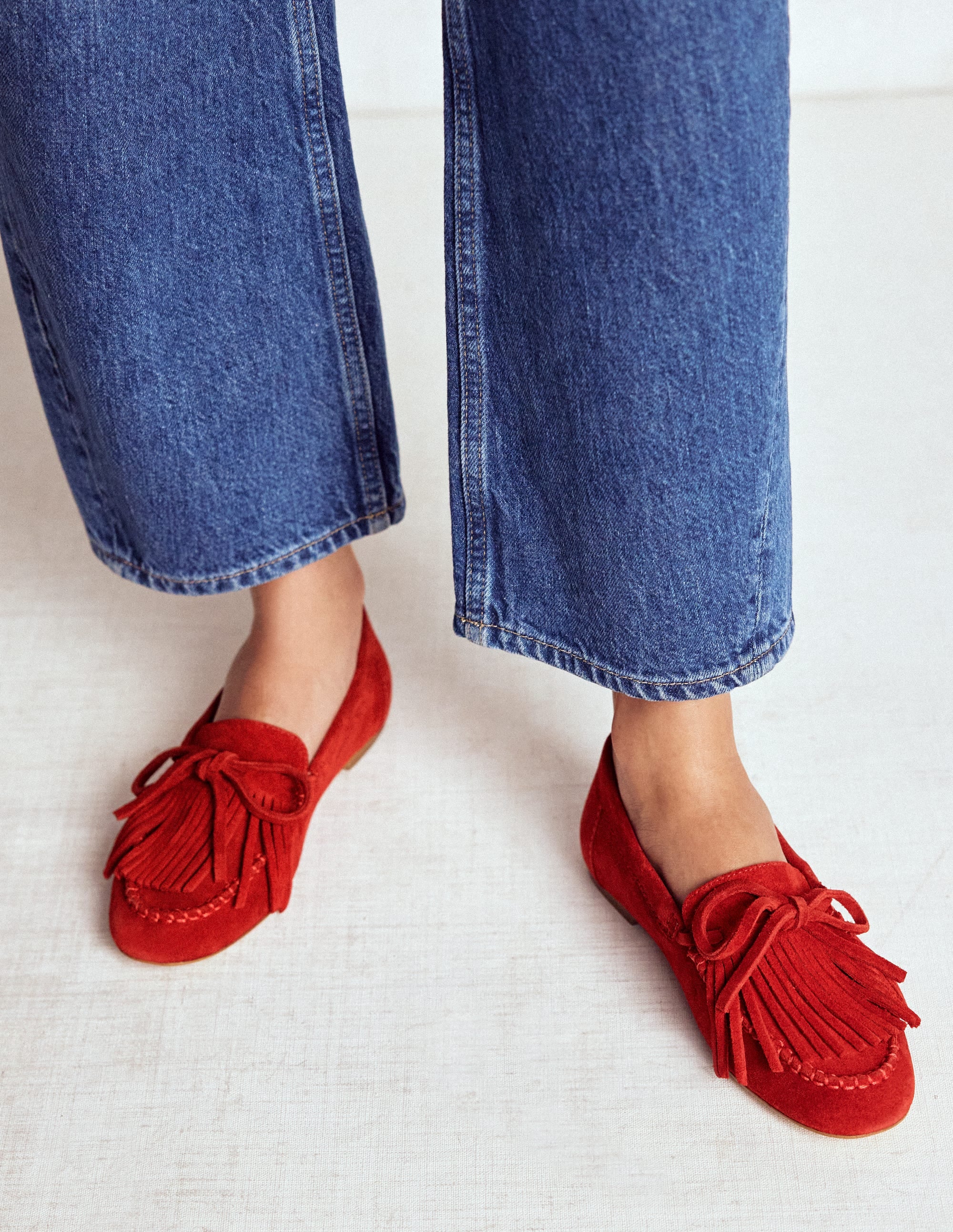 Soft Tassel Deck Shoes-Post Box Red - Image 2