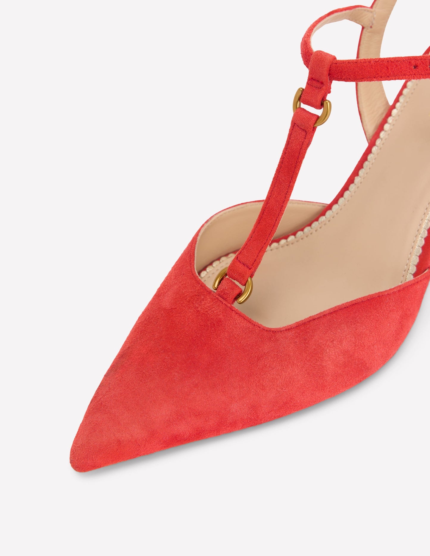 T-Bar Point Heels-Post Box Red