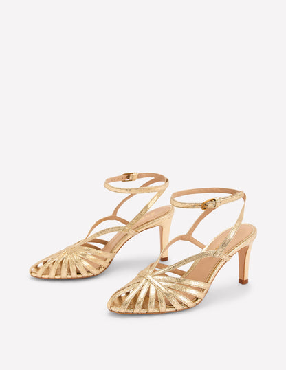Heeled Cage Sandals-Gold Metallic-3
