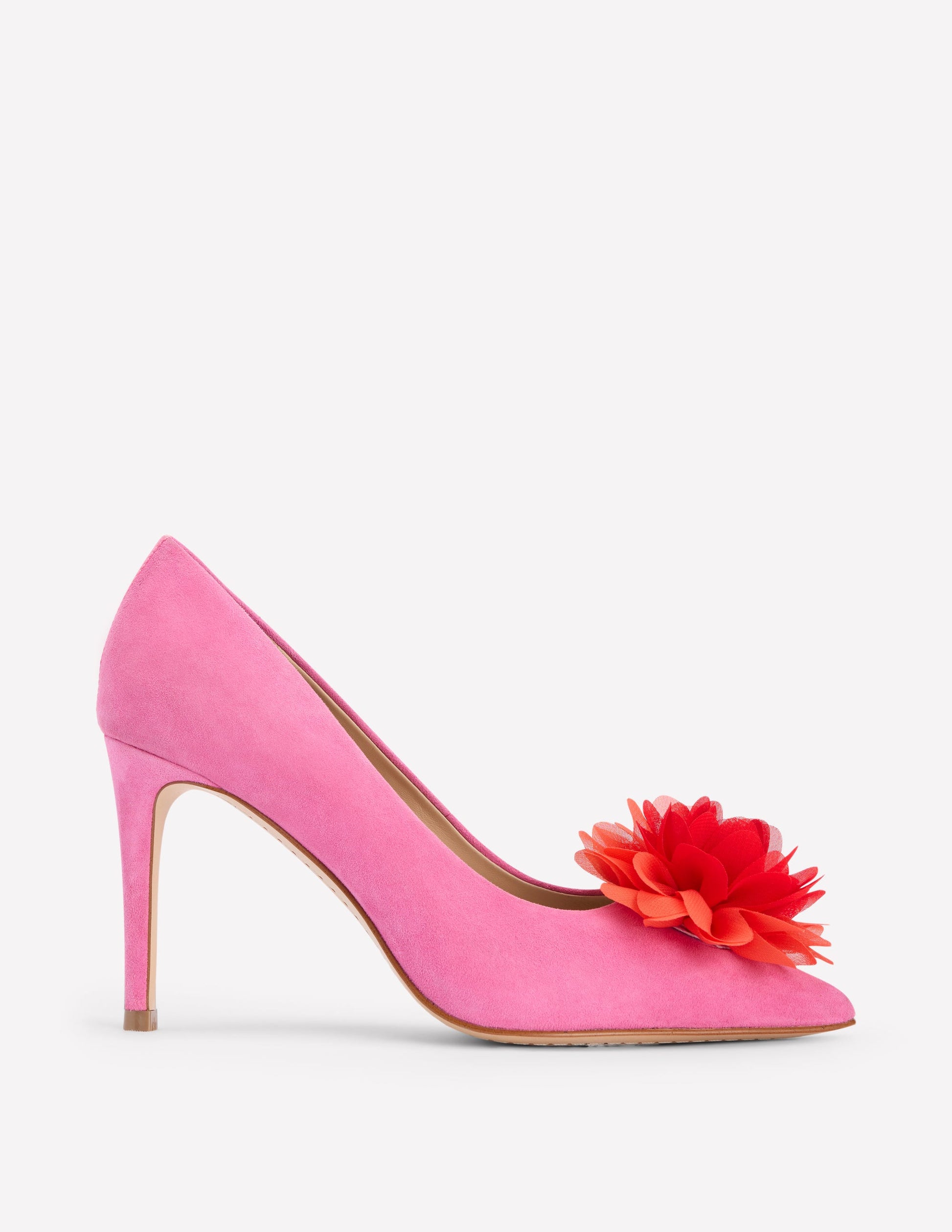 Flower Point Heels-Hot Pink-1