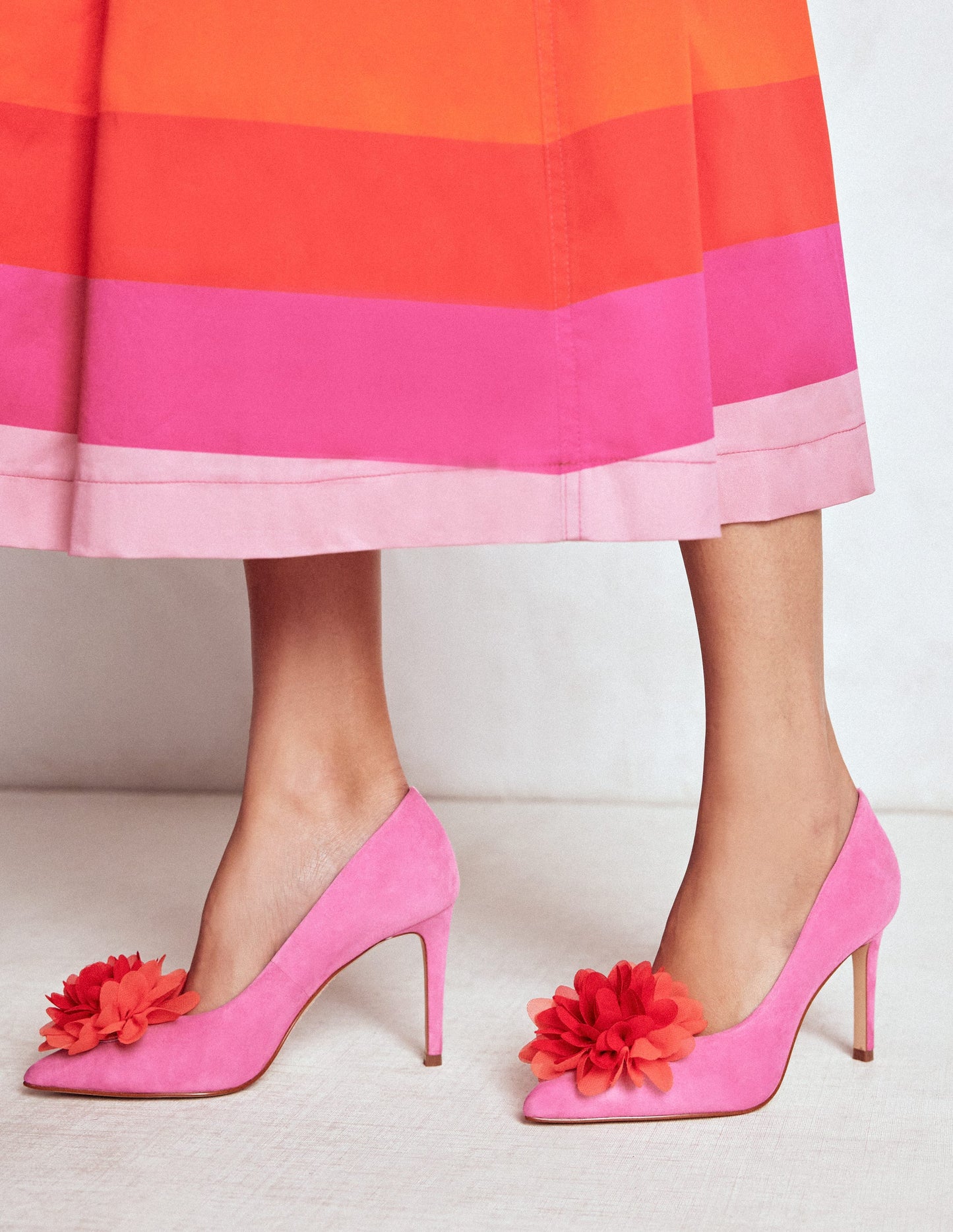 Flower Point Heels-Hot Pink