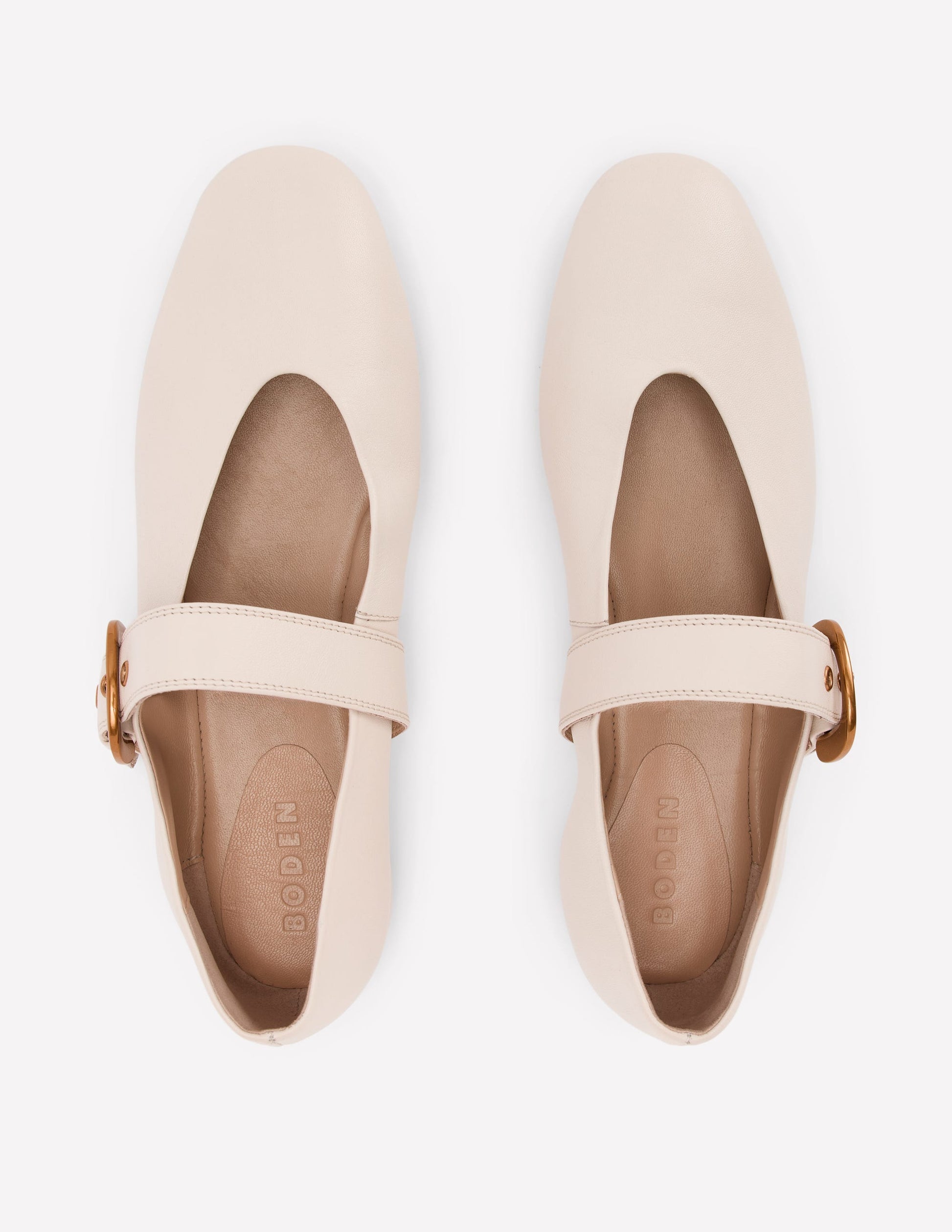 Kylie Flat Buckle Mary Janes-Ecru-5
