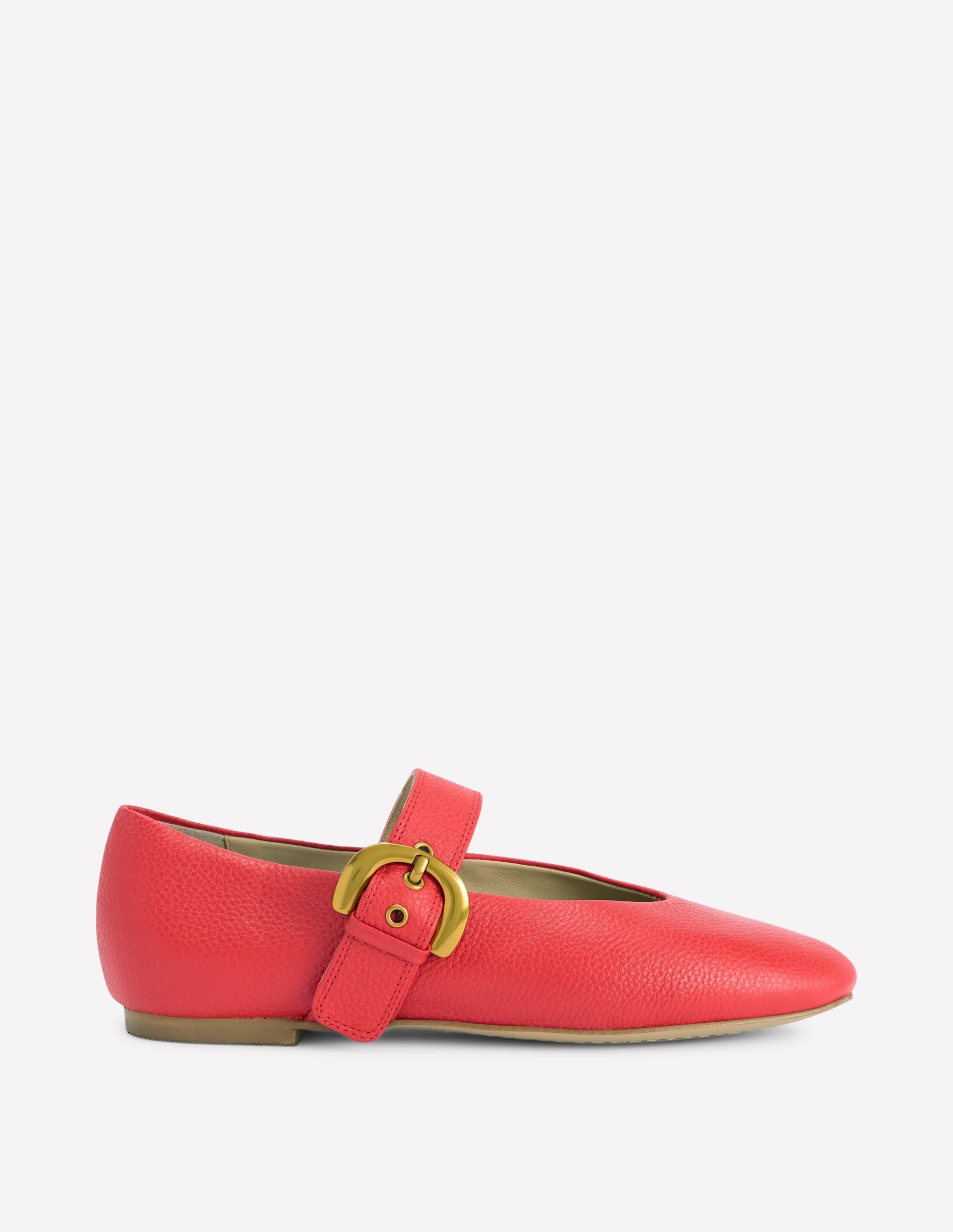 Kylie Flat Buckle Mary Janes-Post Box Red - Image 1