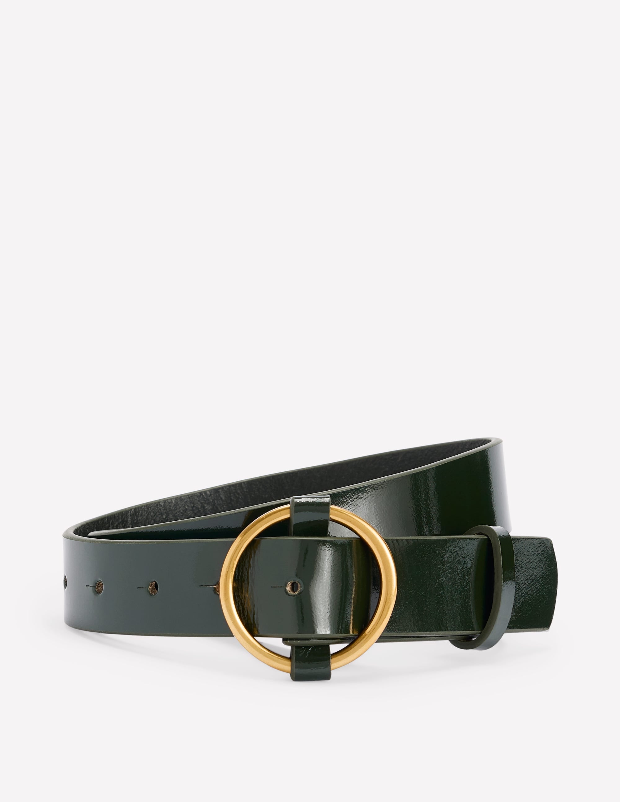 Heritage Classic Belt-Patent Dark Green | Boden UK