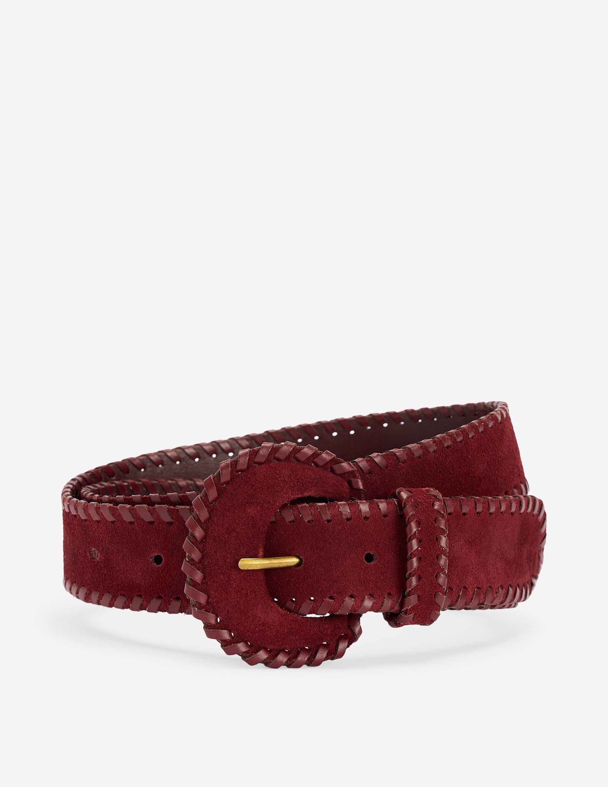 Covered Whipstitch Belt-Oxblood-1