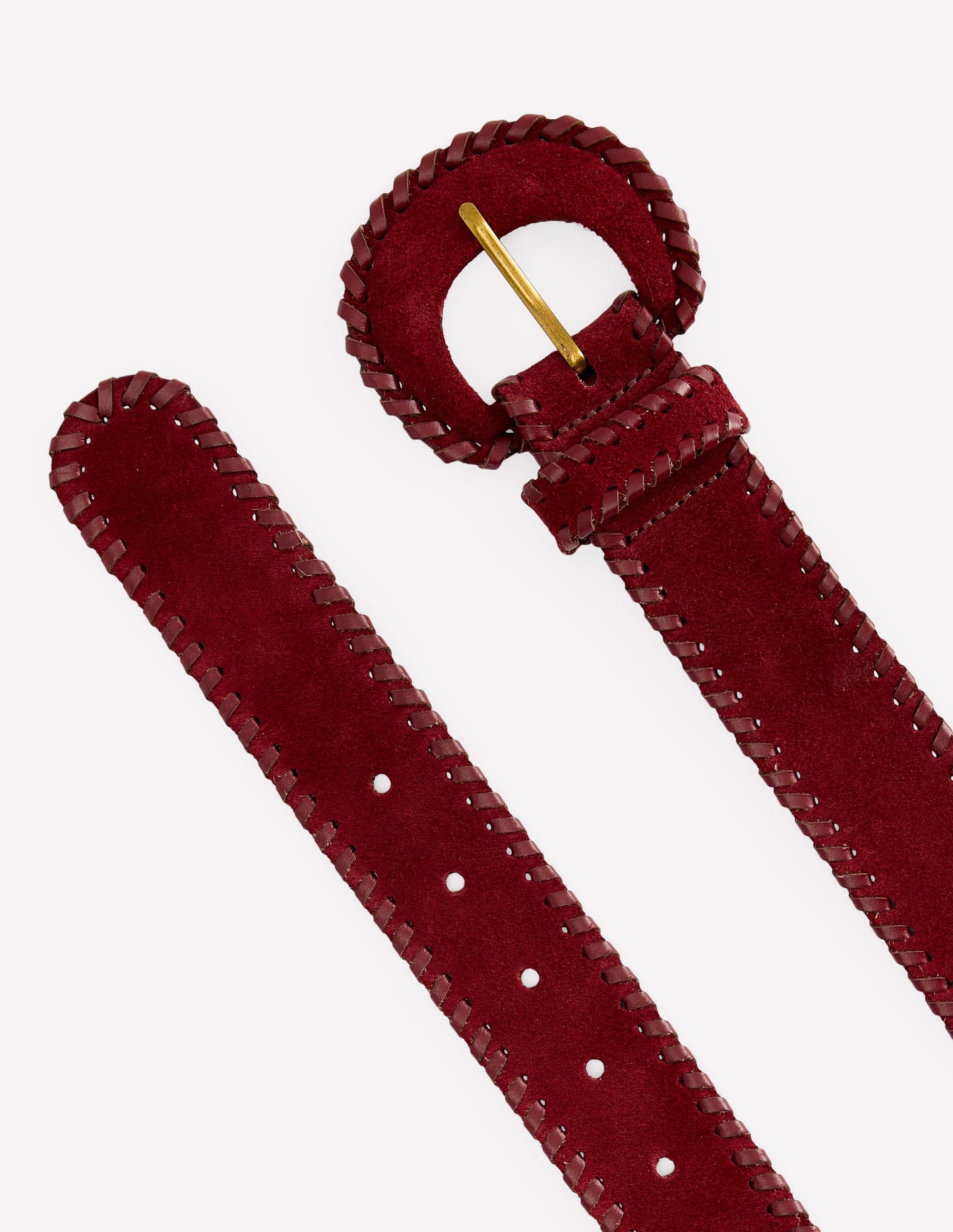 Covered Whipstitch Belt-Oxblood