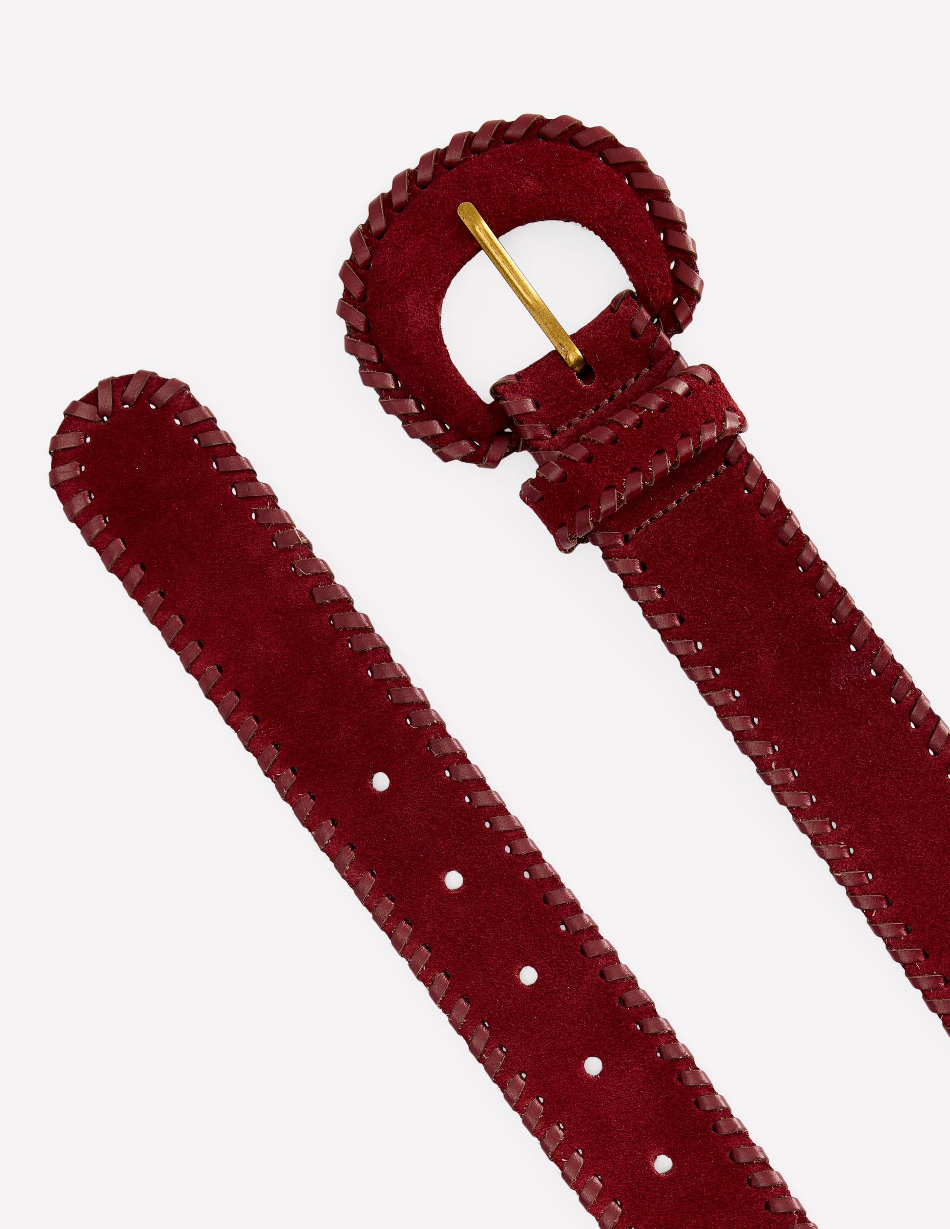 Covered Whipstitch Belt-Oxblood-3