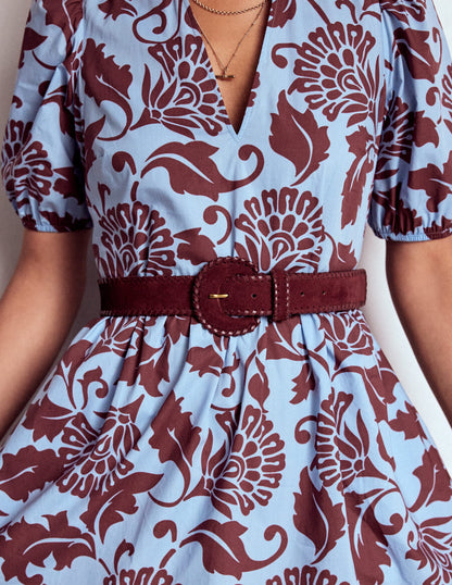 Covered Whipstitch Belt-Oxblood-2