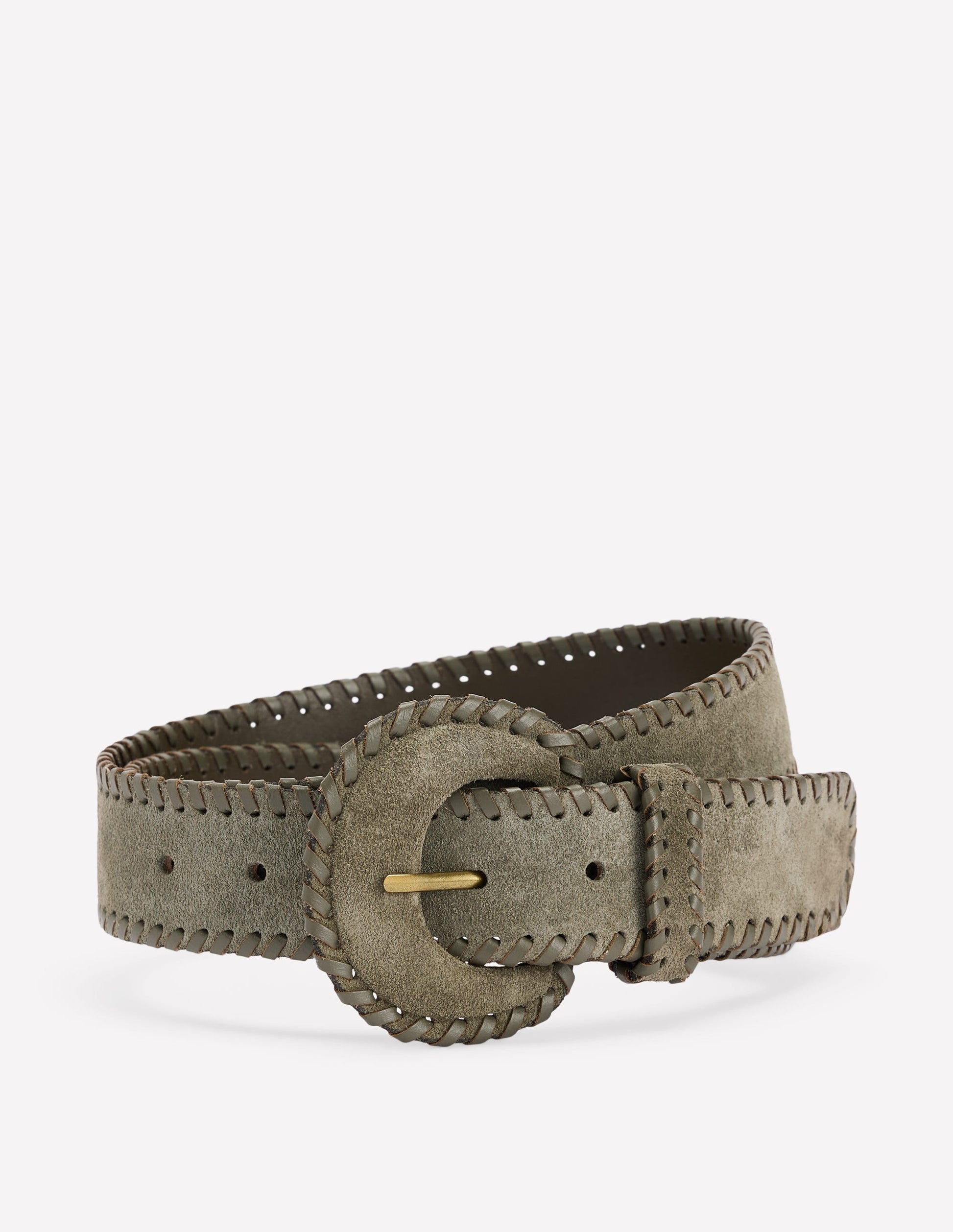 Covered Whipstitch Belt-Deep Olive-1