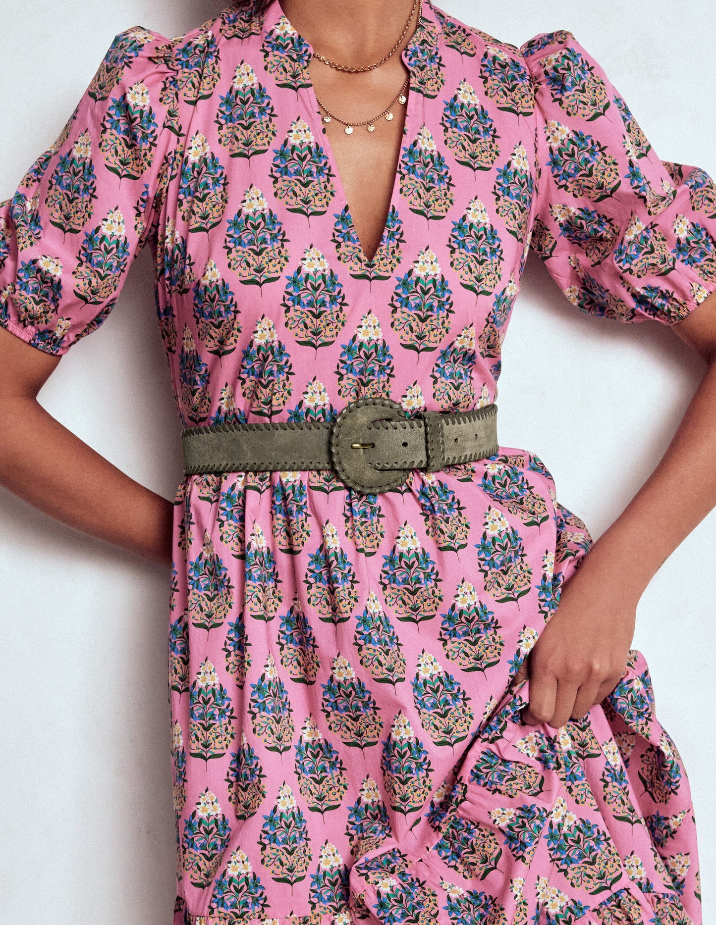 Covered Whipstitch Belt-Deep Olive