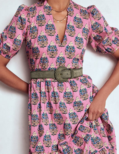 Covered Whipstitch Belt-Deep Olive-2