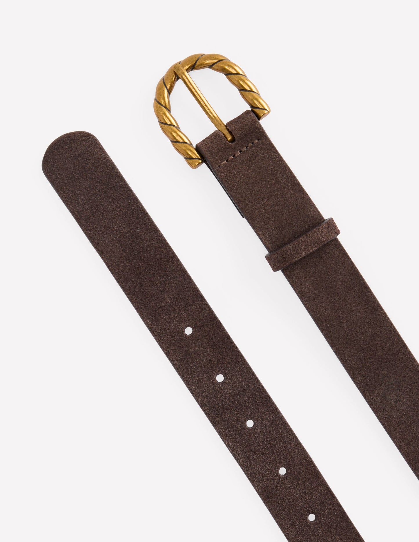 Twist Buckle Belt-Brown