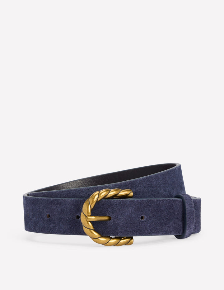 Twist Buckle Belt-Navy