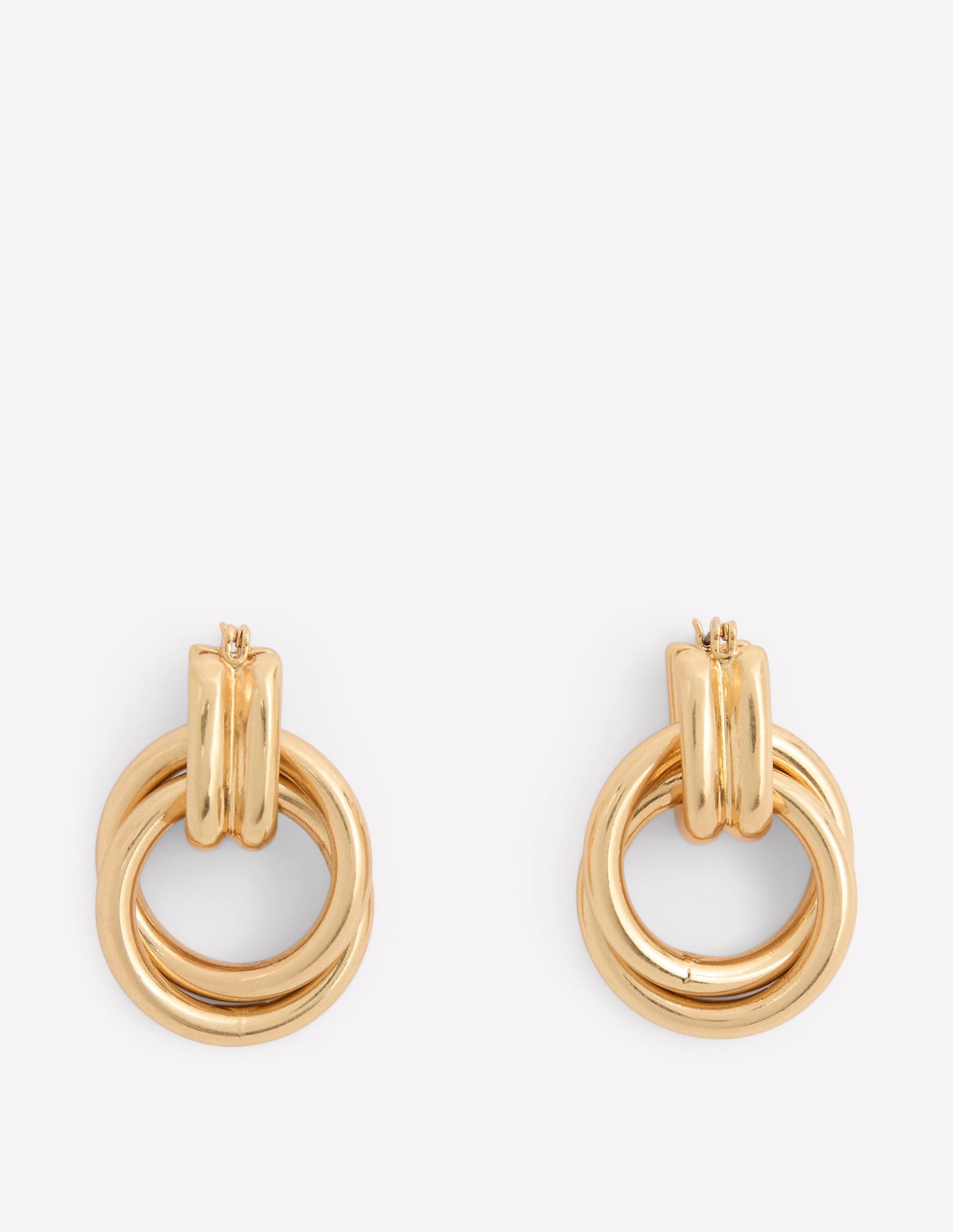 Double Twist Earrings-Gold Colour