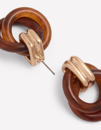 Double Twist Earrings-Brown Tort-3