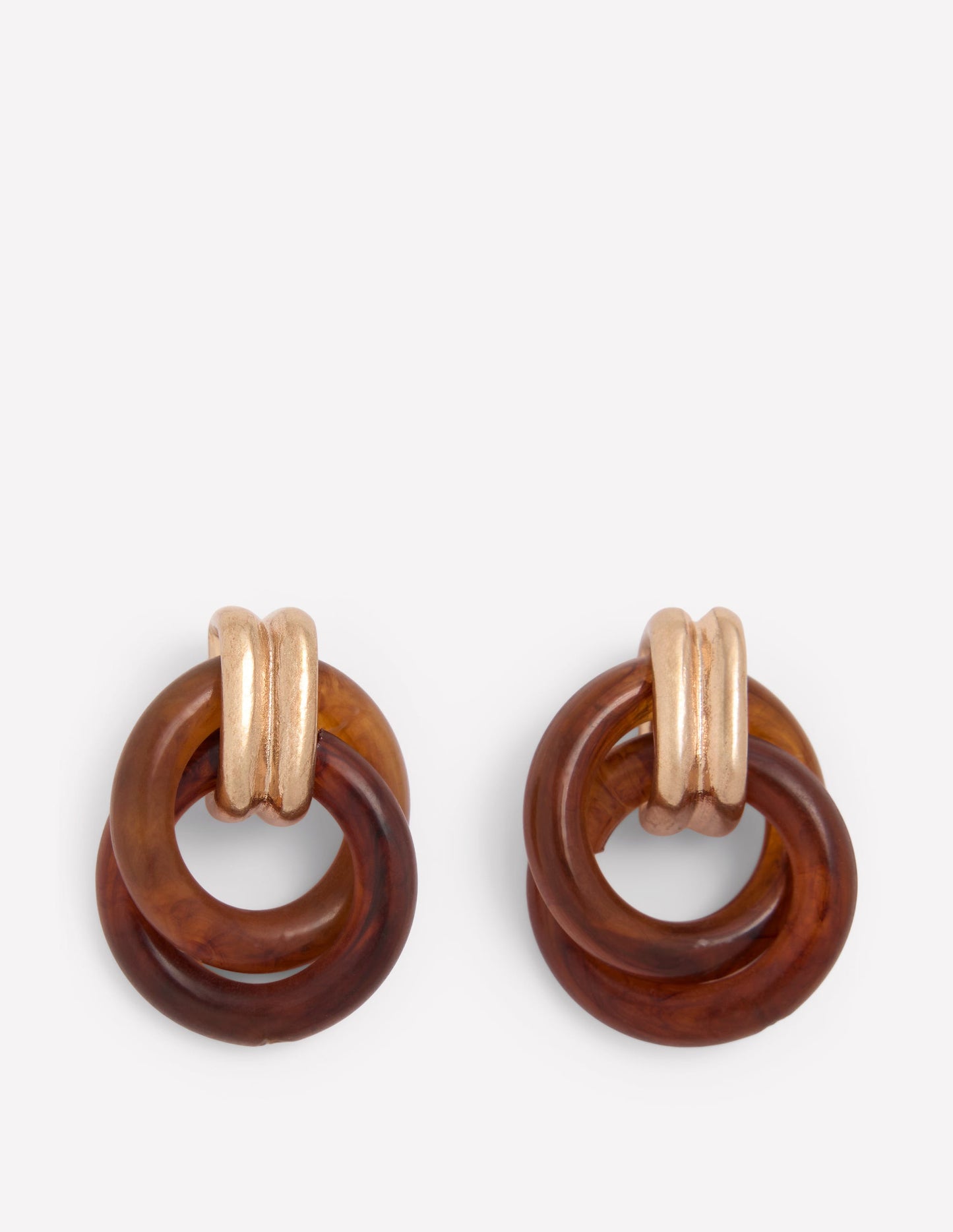 Double Twist Earrings-Brown Tort
