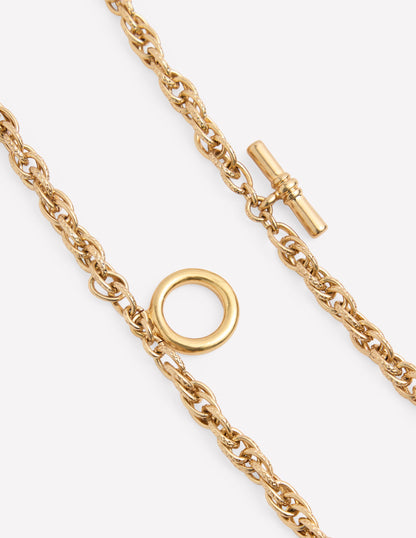 Vintage Twist Layer Necklace-Gold Colour-3