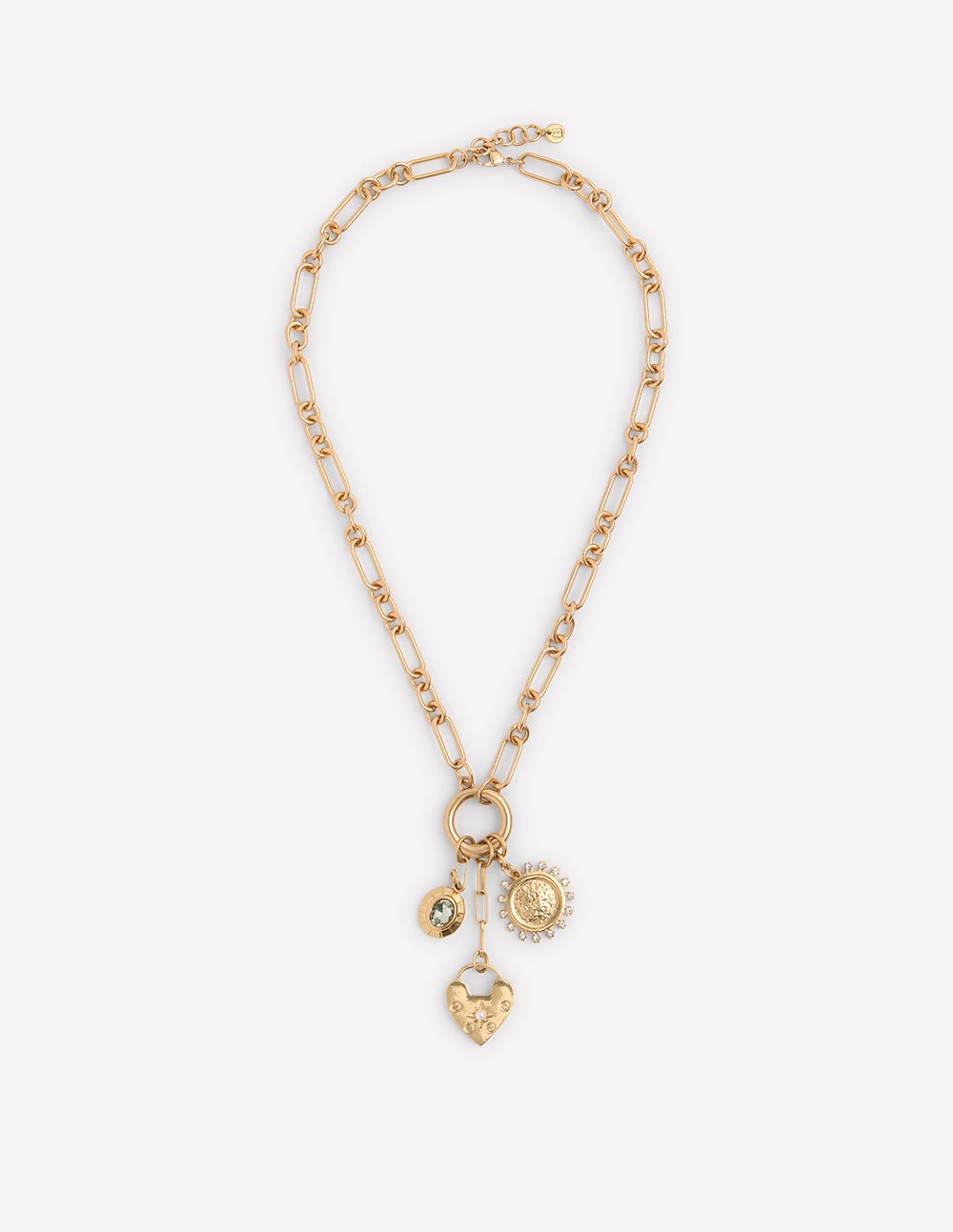 Chain Charm Necklace-Gold Colour - Image 1