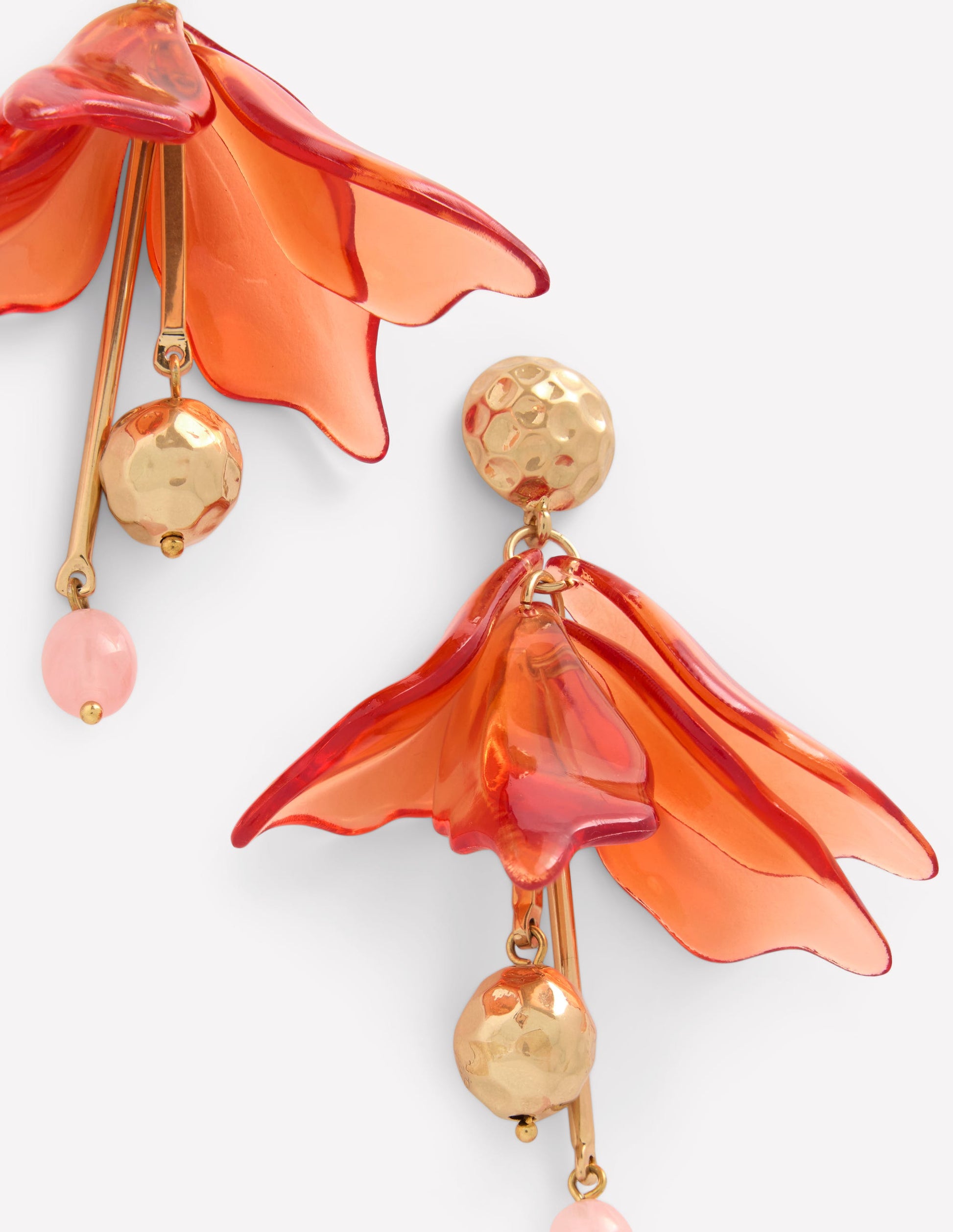 Flower Resin Earrings-Orange-3