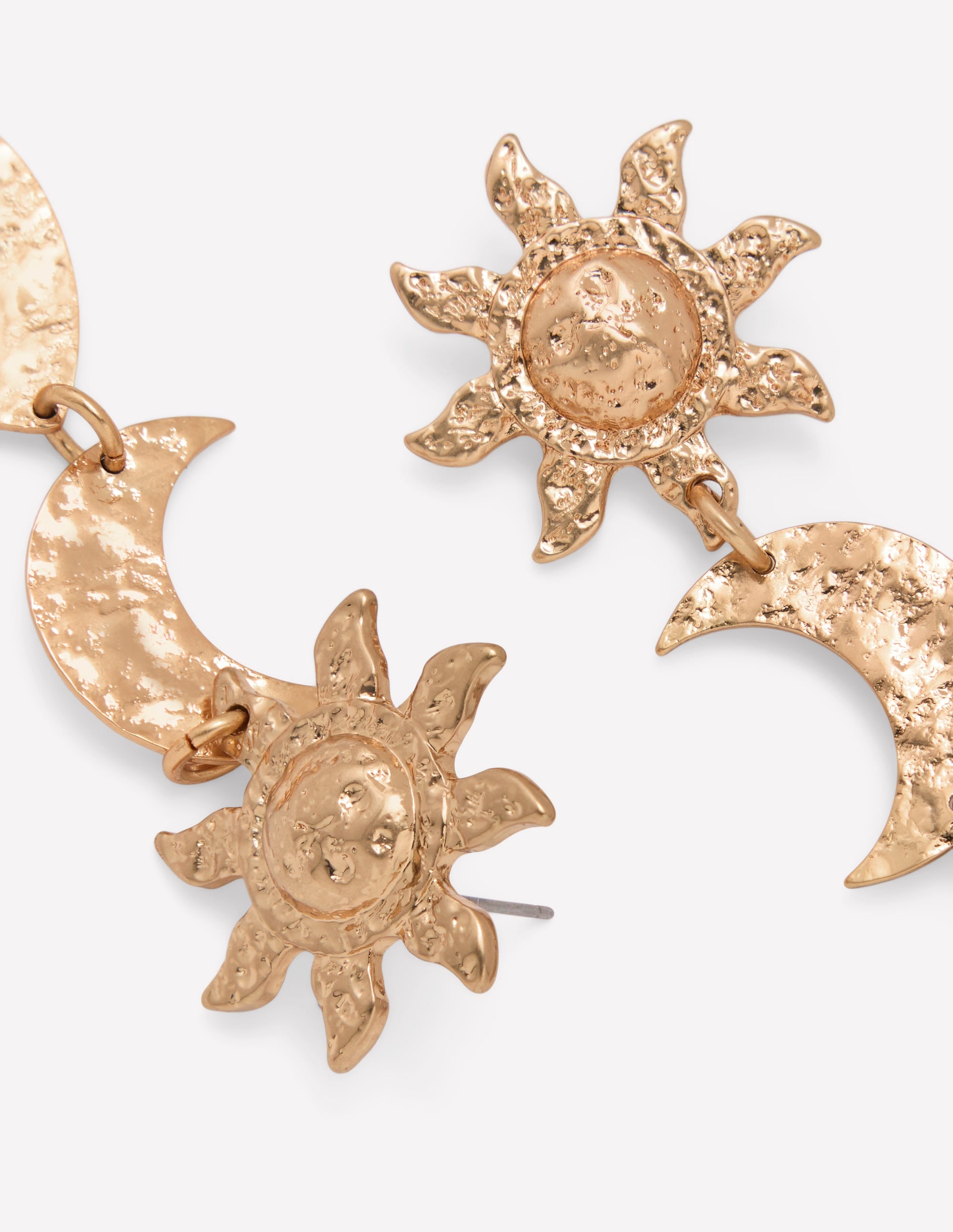 Hammered Motif Earrings-Gold Colour - Image 3