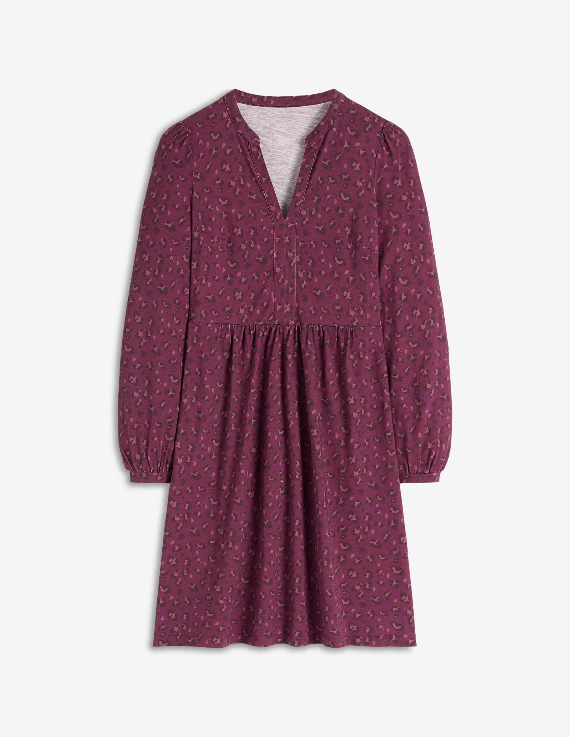 Naomi Relaxed Jersey Dress-Prune, Leopard Spots-5