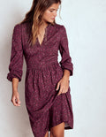 Naomi Relaxed Jersey Dress-Prune, Leopard Spots