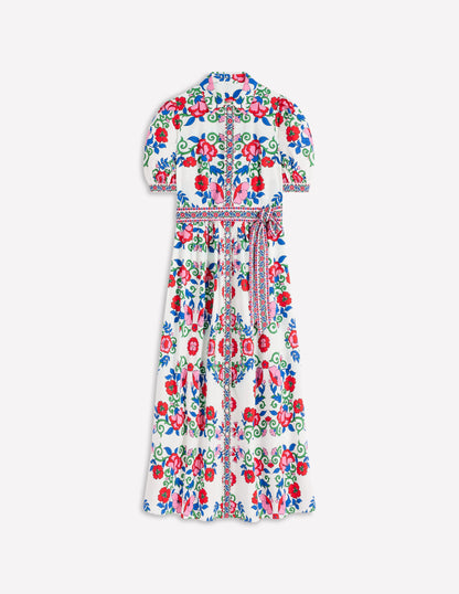 Alexa Maxi Shirt Dress-Multi, Ornamental Lattice-7