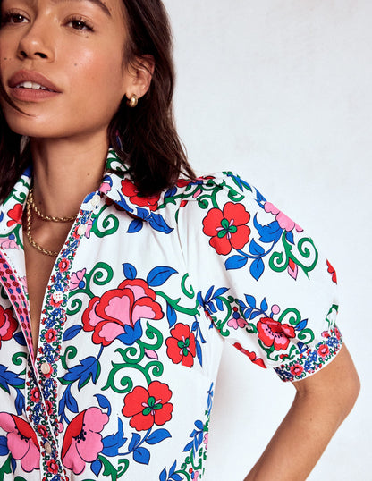 Alexa Maxi Shirt Dress-Multi, Ornamental Lattice-3