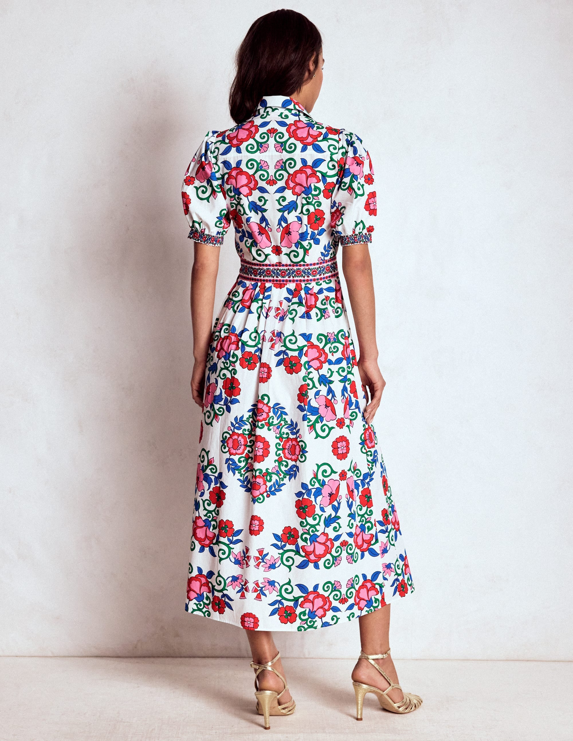 Alexa Maxi Shirt Dress-Multi, Ornamental Lattice - Image 5
