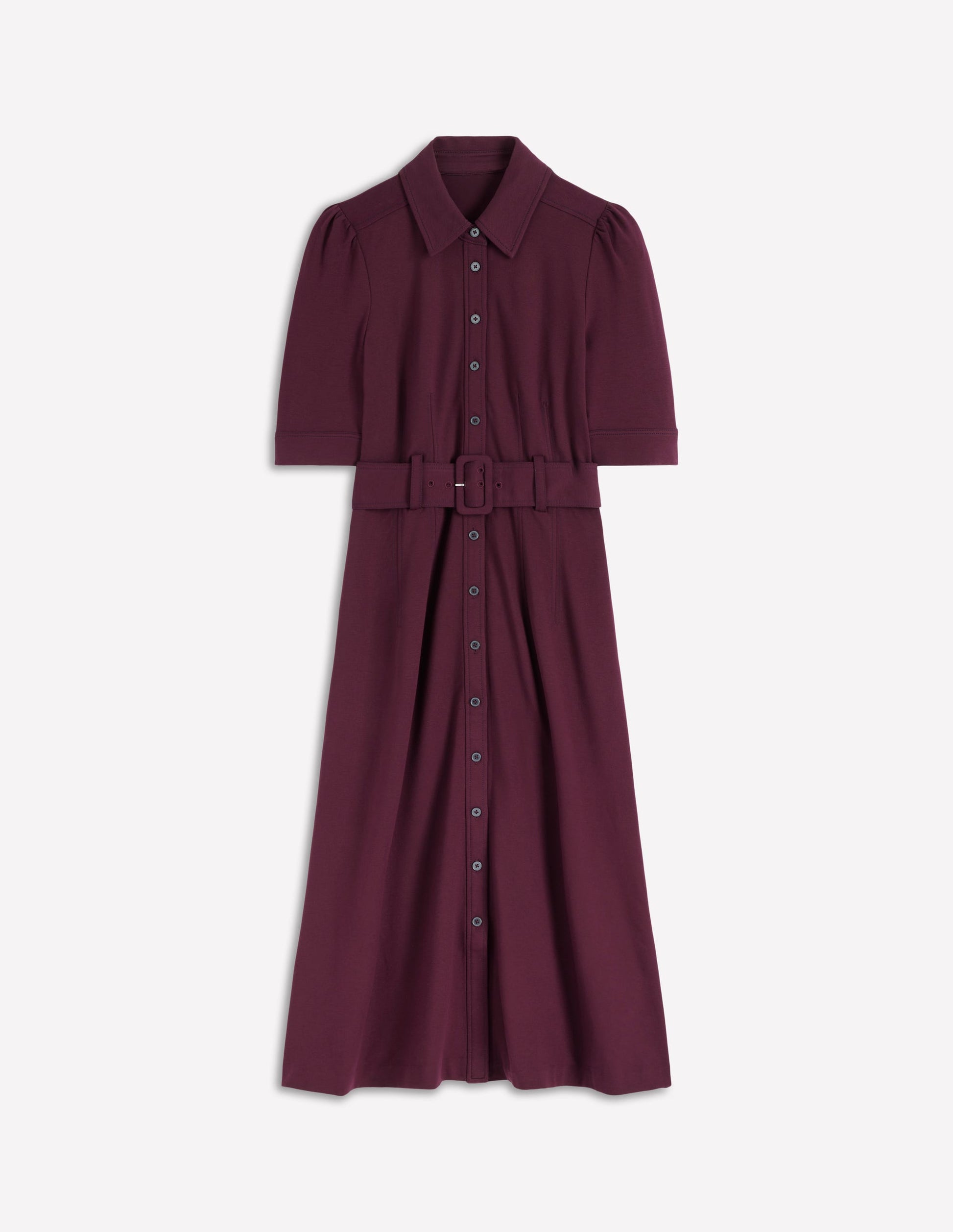 Anita Ponte Shirt Dress-Dark Cherry-7