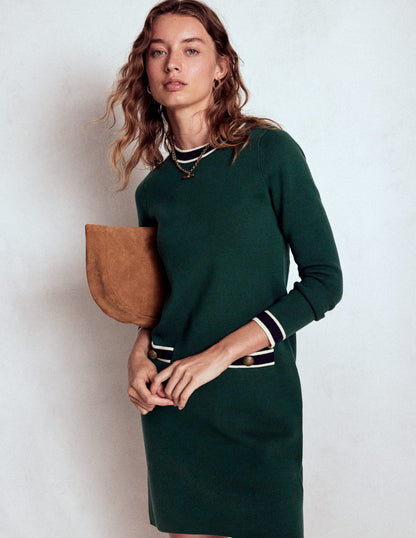 Holly Knitted Shift Dress-Emerald Night-5