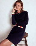Holly Knitted Shift Dress-Navy